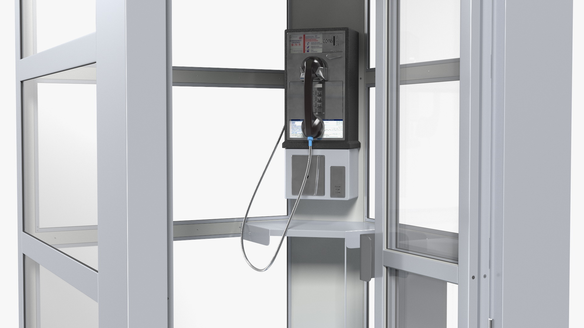 3D model Vintage Public Telephone Booth