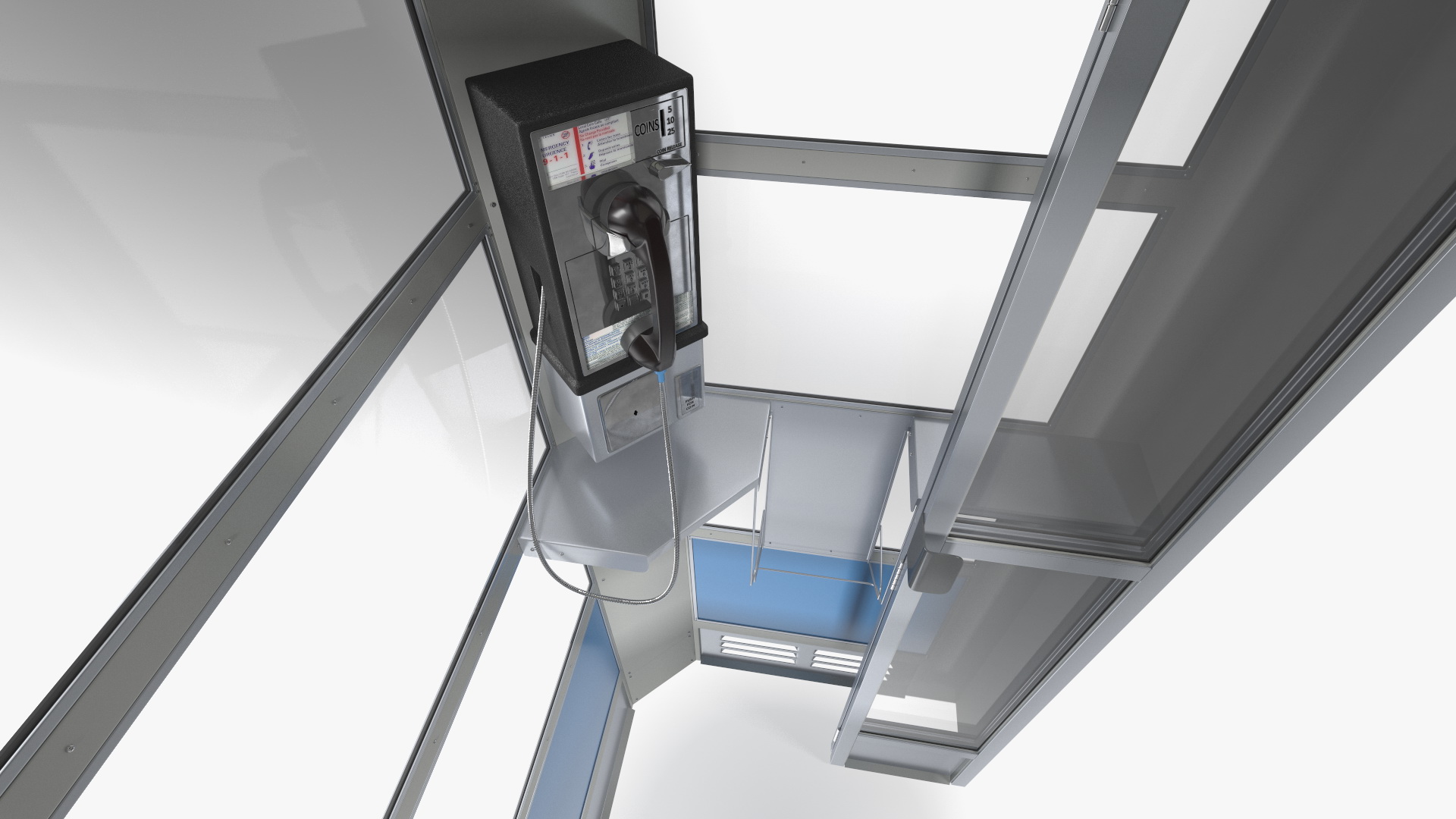 3D model Vintage Public Telephone Booth