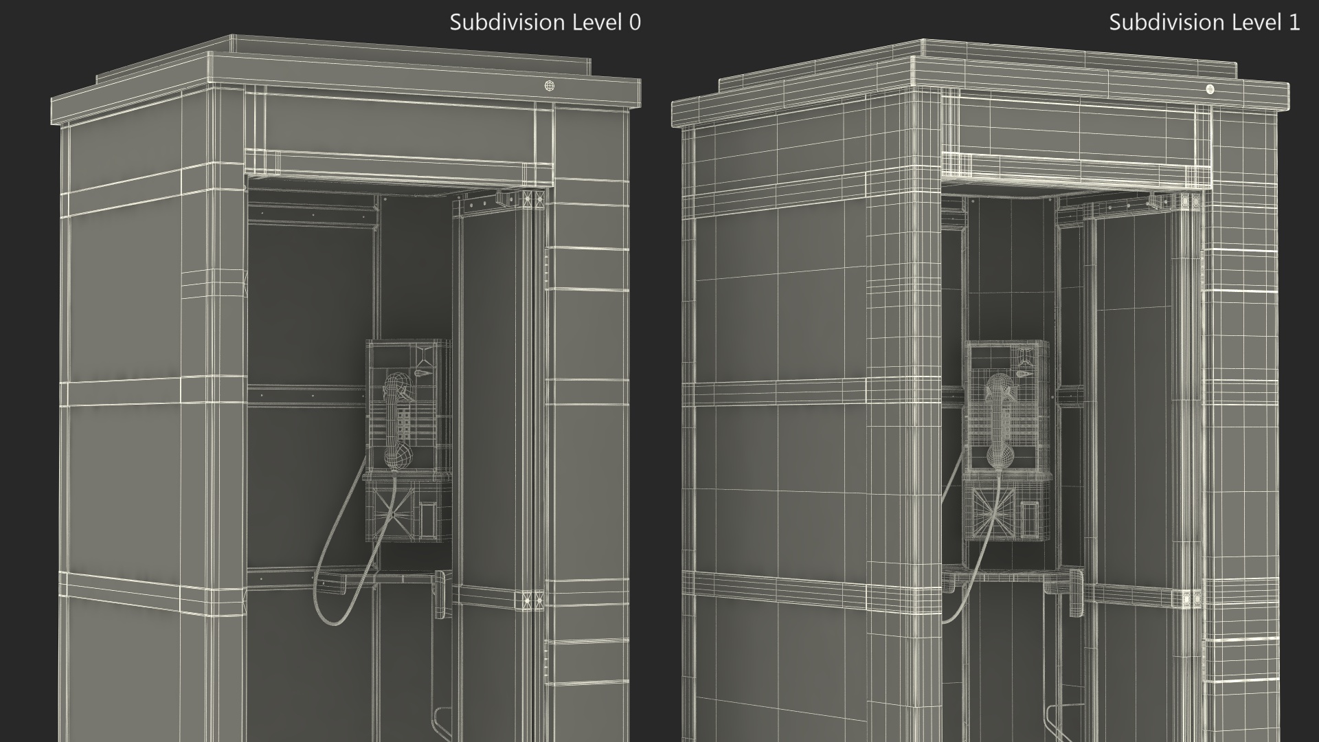 3D model Vintage Public Telephone Booth