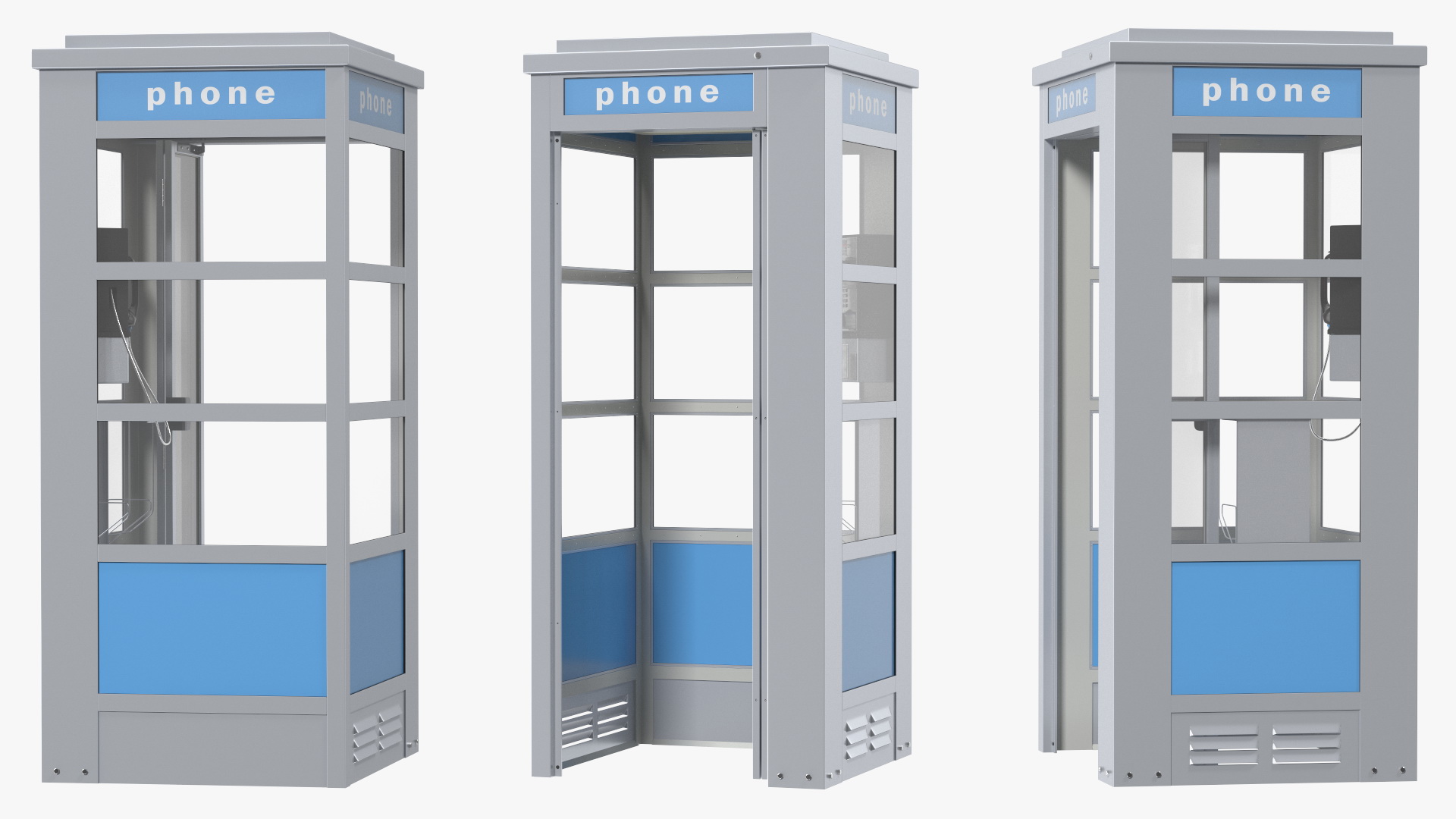 3D model Vintage Public Telephone Booth