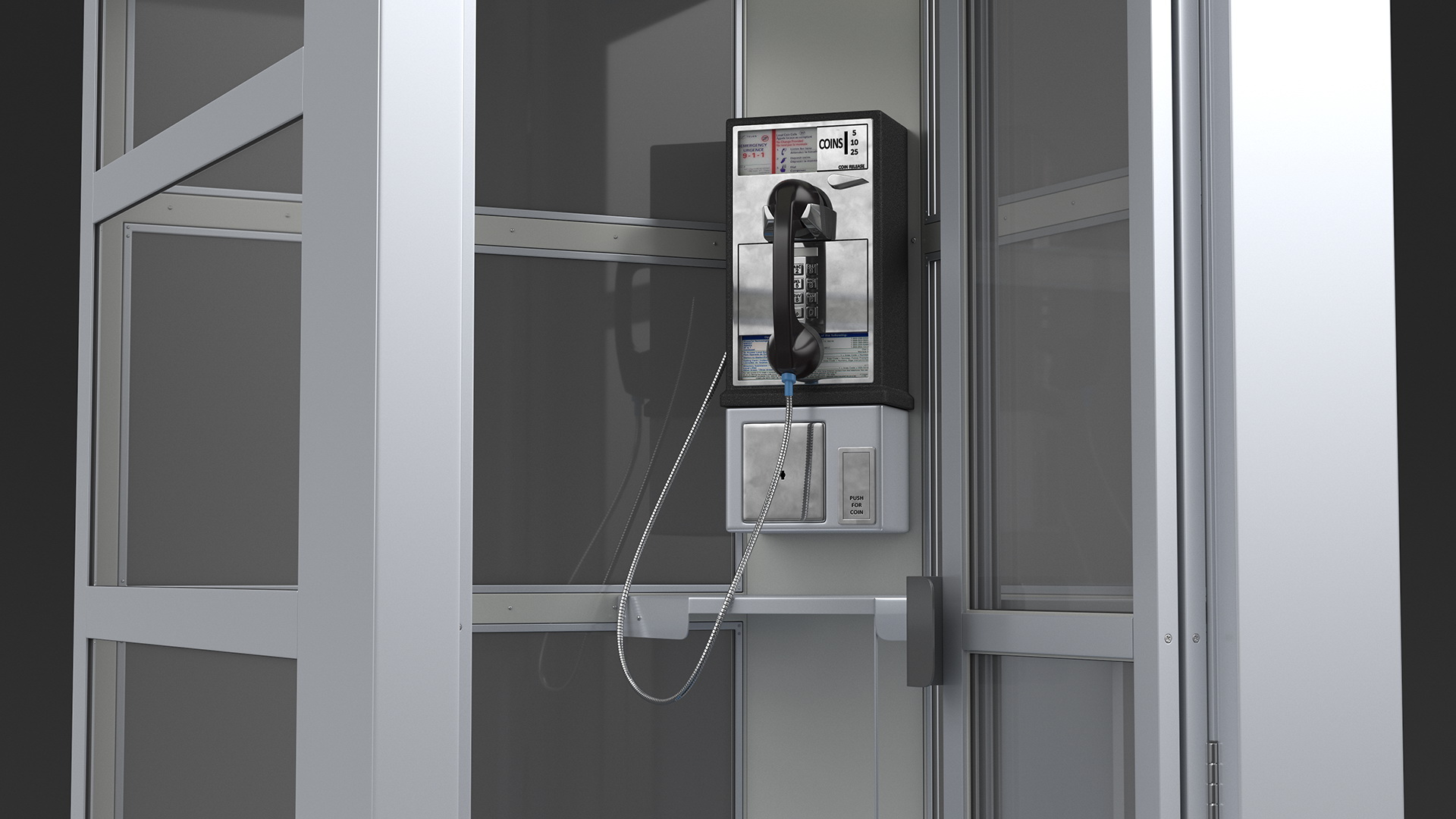 3D model Vintage Public Telephone Booth