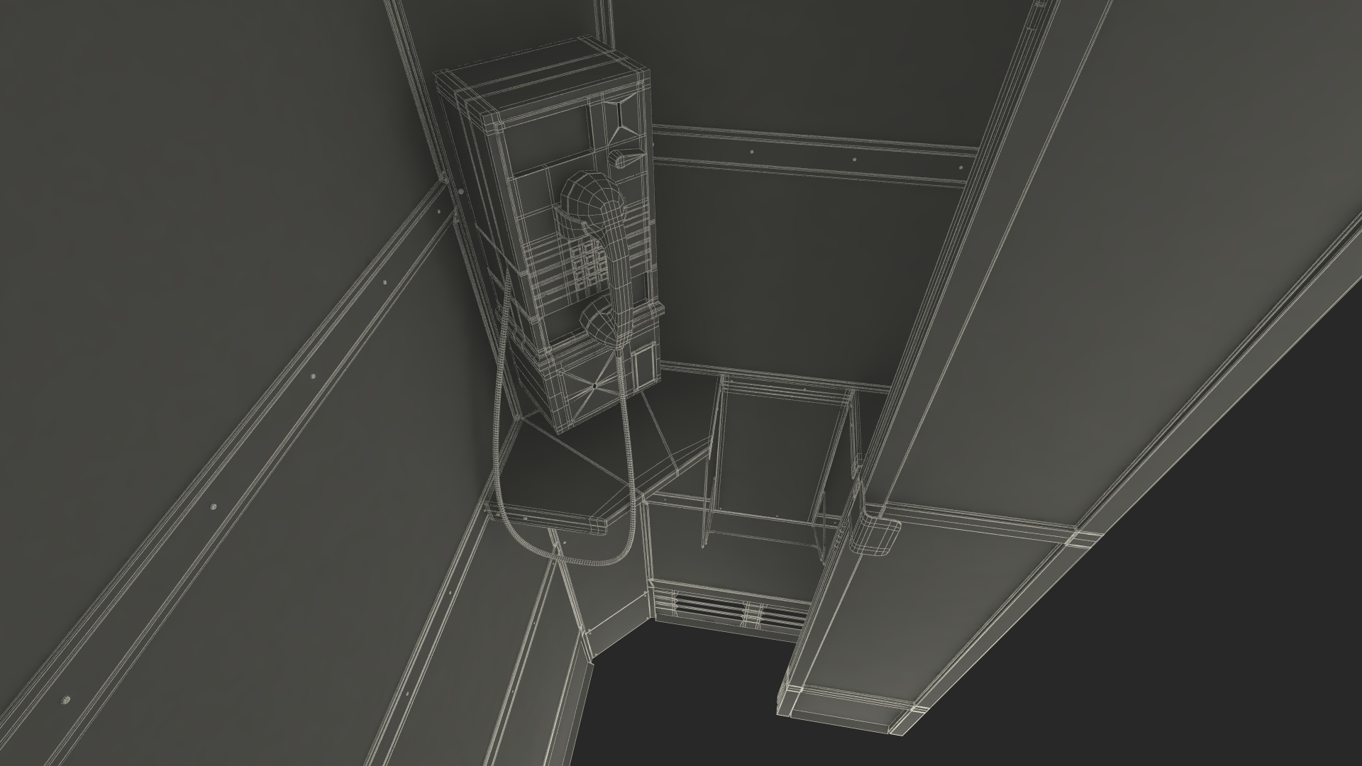 3D model Vintage Public Telephone Booth