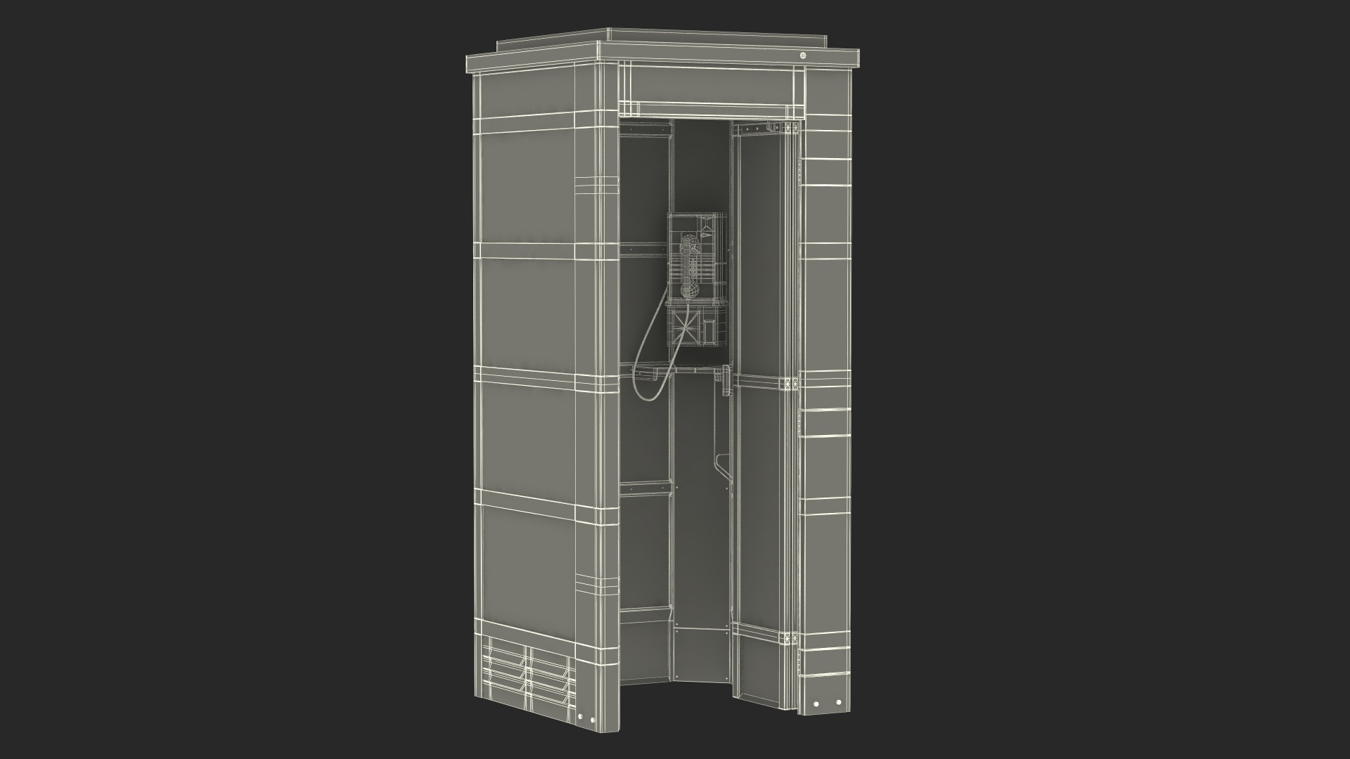 3D model Vintage Public Telephone Booth