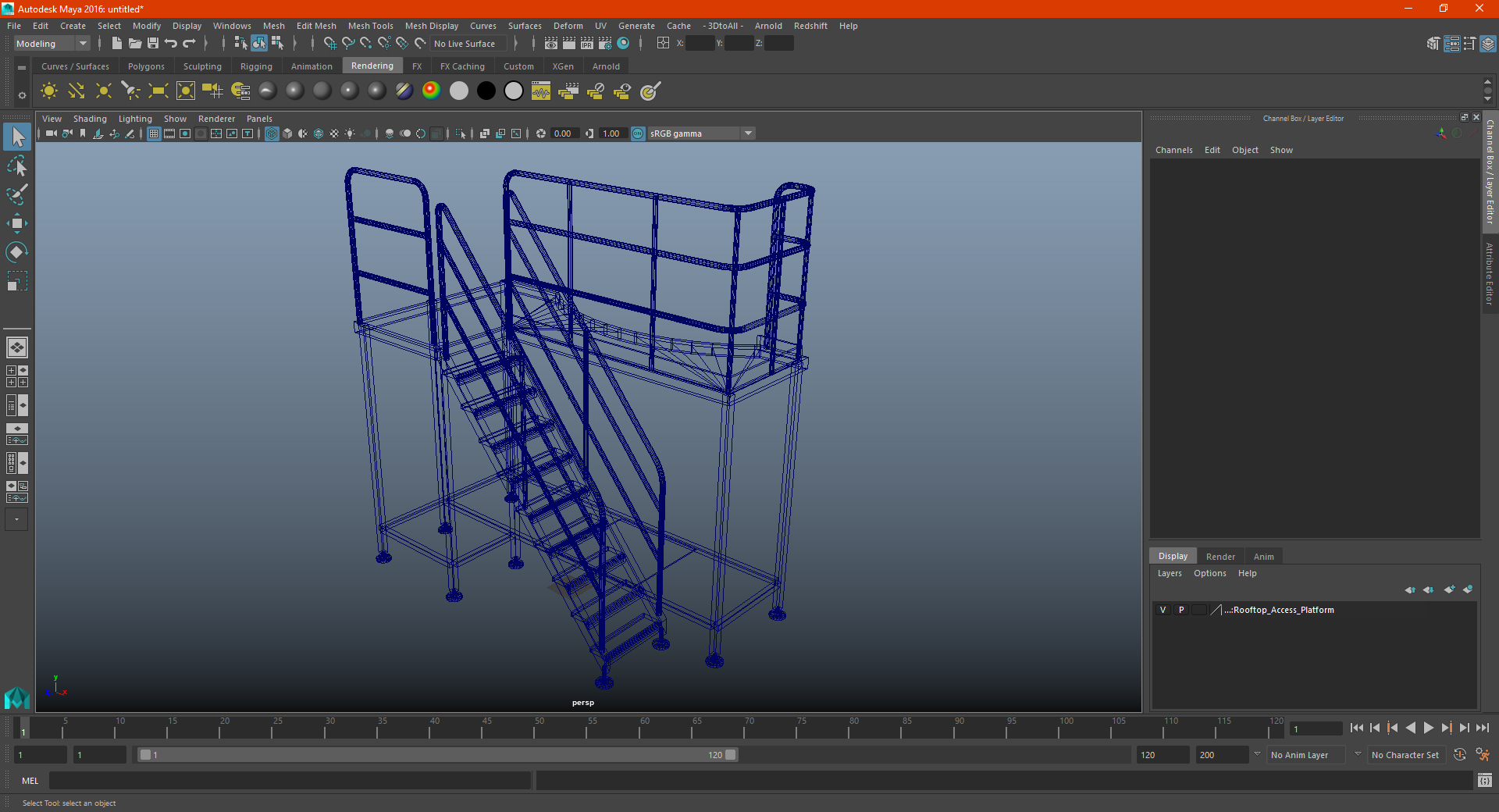 3D Rooftop Access Platform model