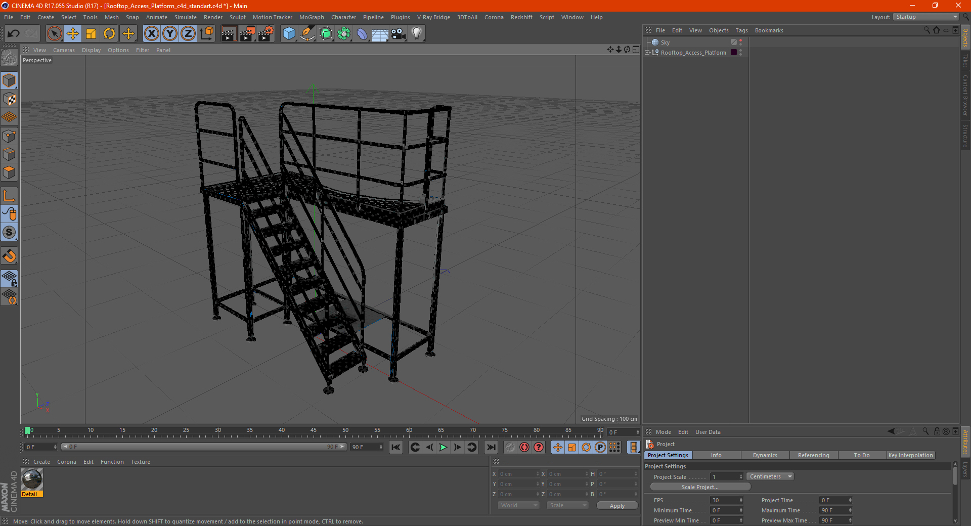 3D Rooftop Access Platform model