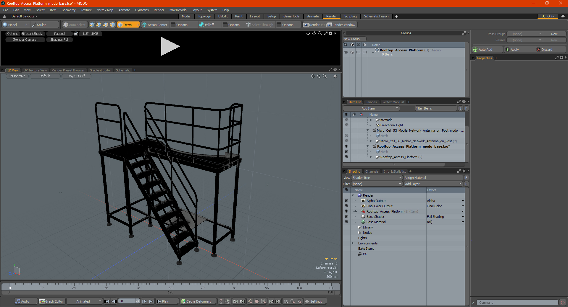 3D Rooftop Access Platform model