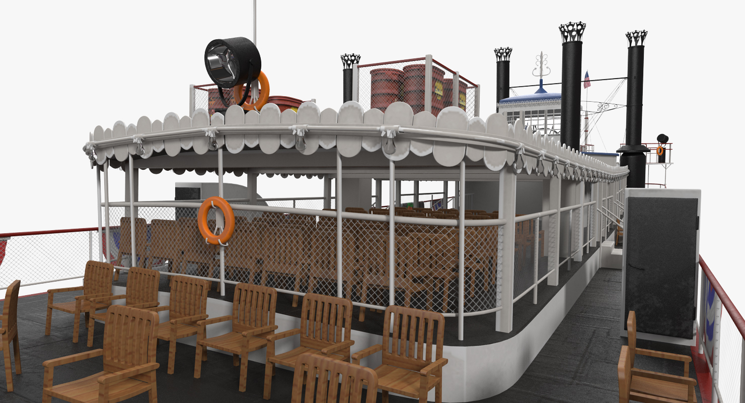Wheeled Steamboat Belle of Louisville Rigged 3D model
