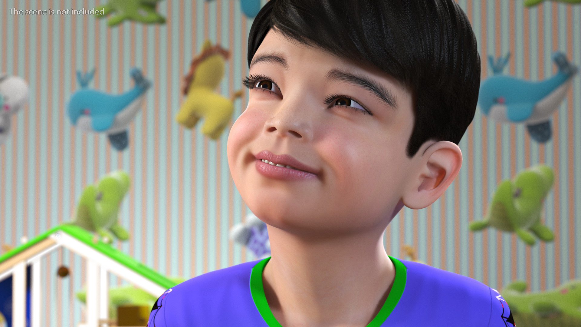 Asian Child Boy Home Style Rigged for Maya 3D