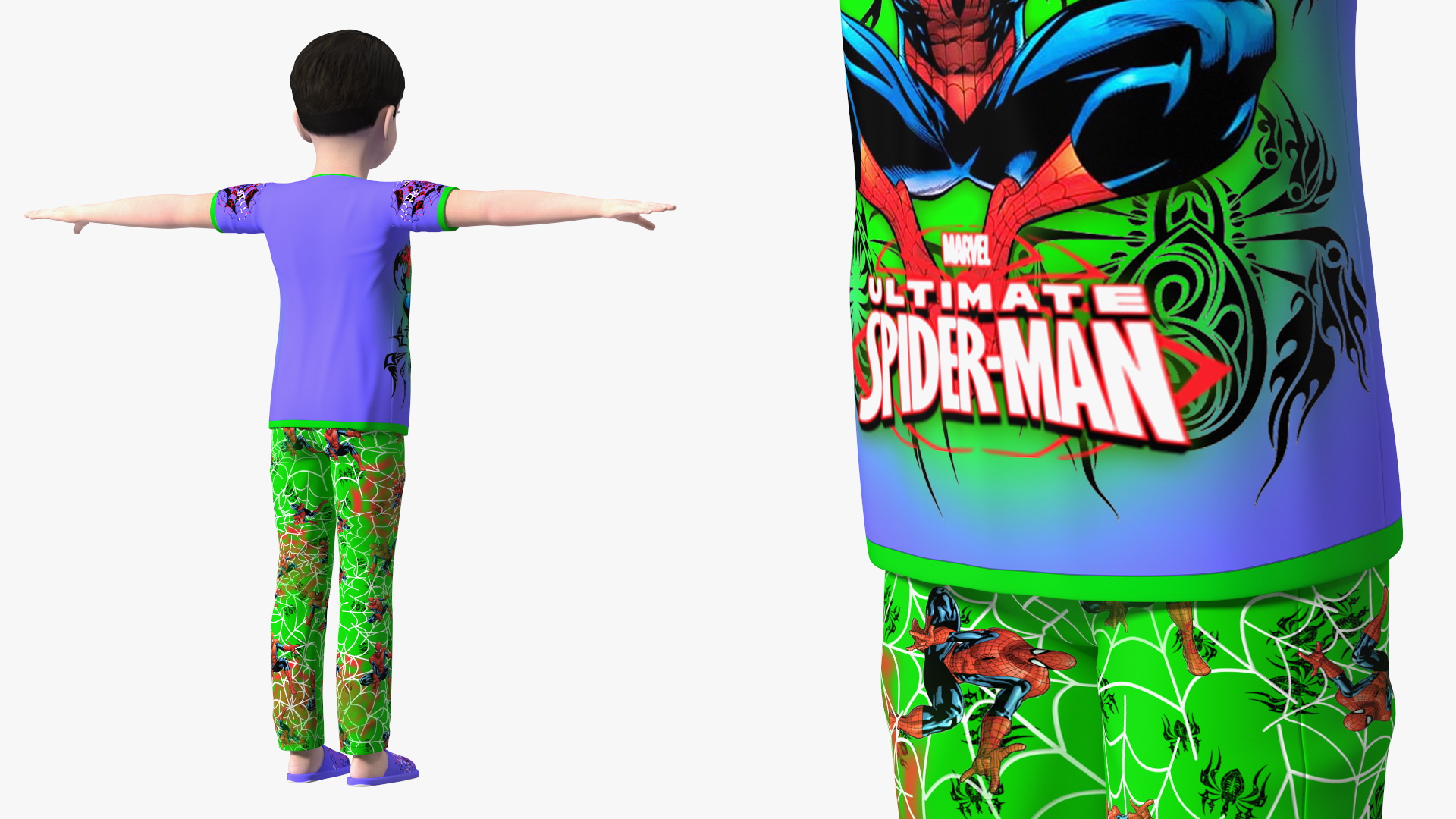 Asian Child Boy Home Style Rigged for Maya 3D