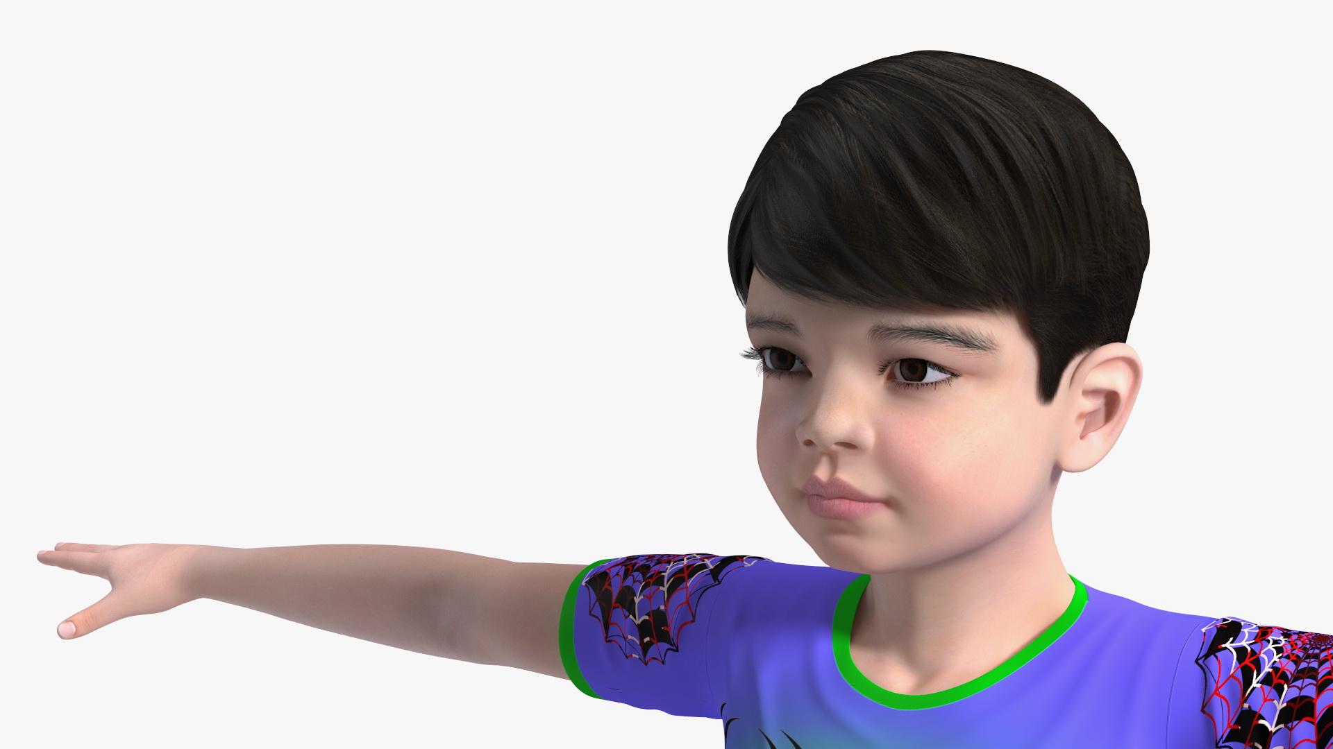 Asian Child Boy Home Style Rigged for Maya 3D