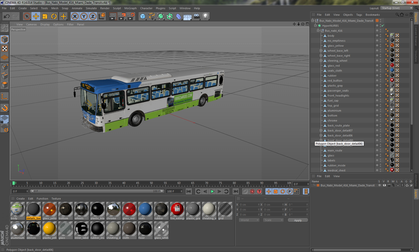 Bus Nabi Model 416 Miami Dade Transit 3D
