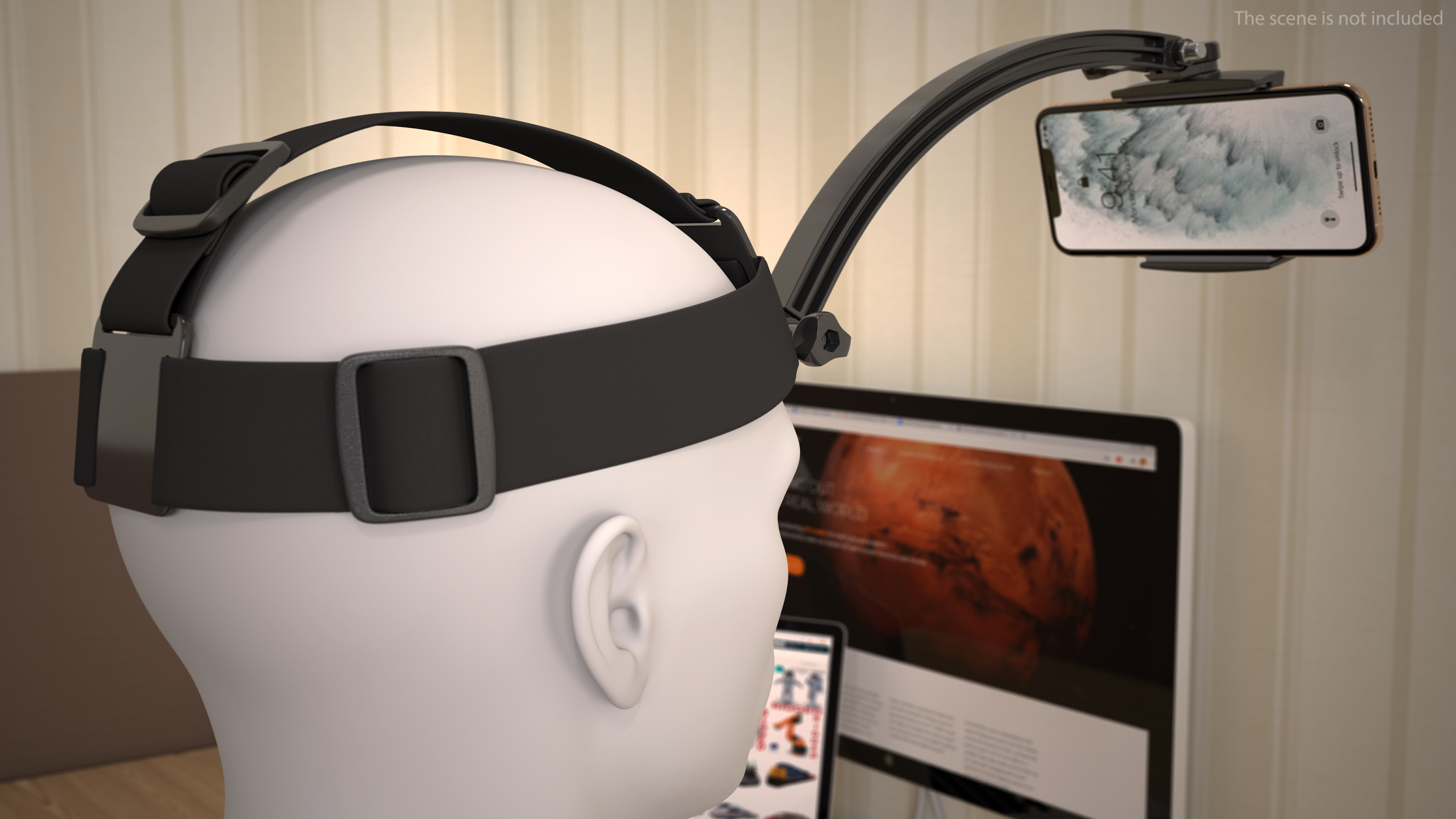 Mannequin Head with Smartphone Holder 3D