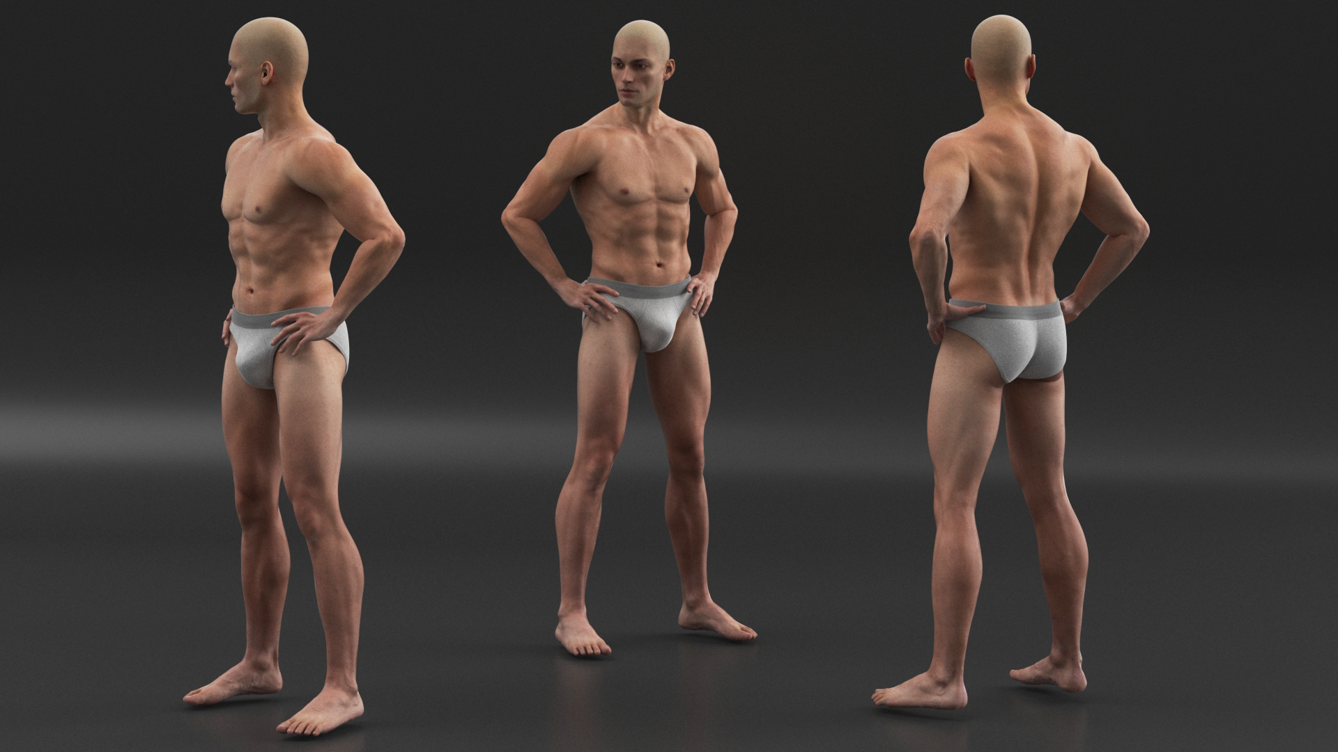 3D Athletic Man Figure Posing