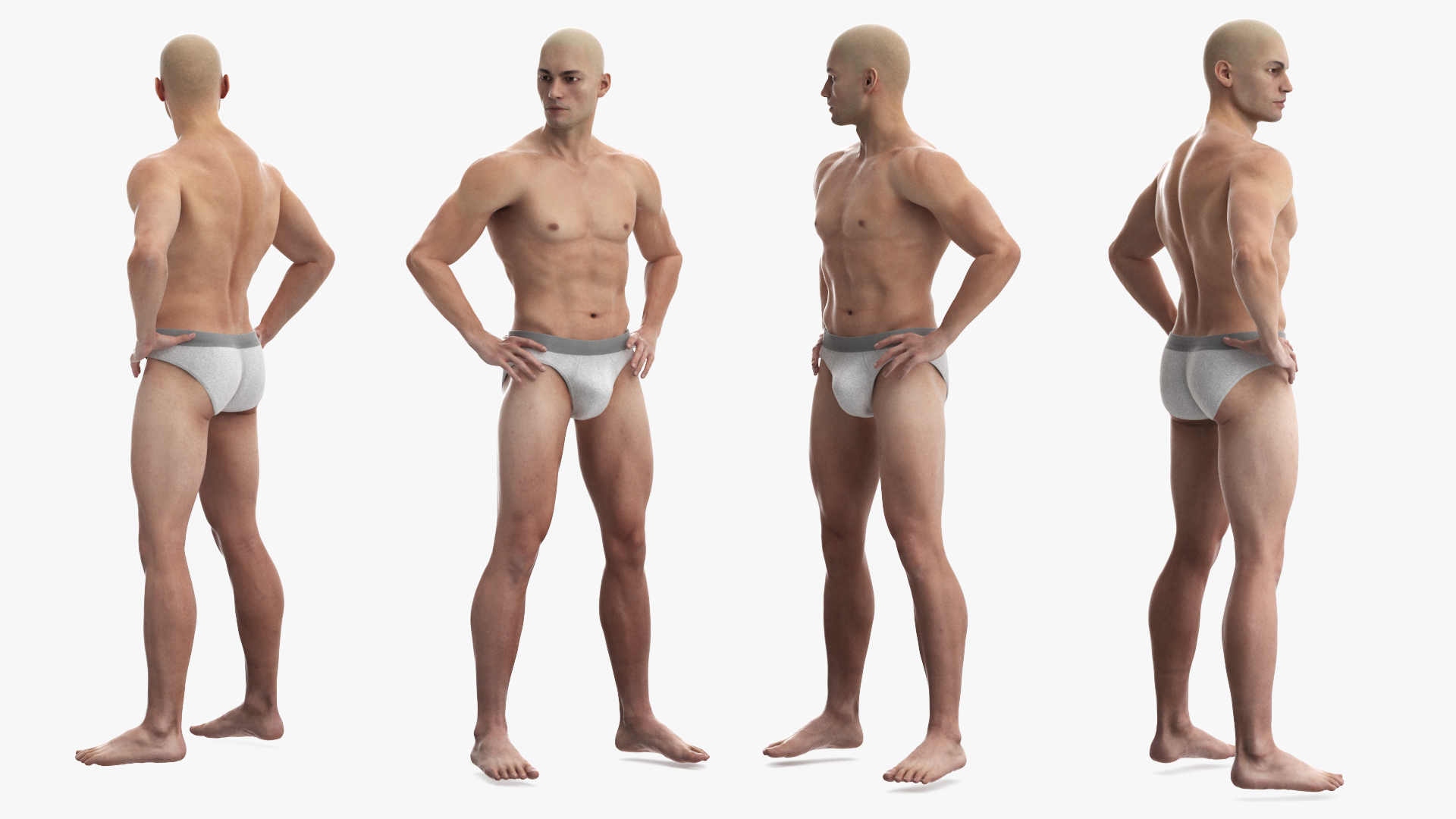 3D Athletic Man Figure Posing