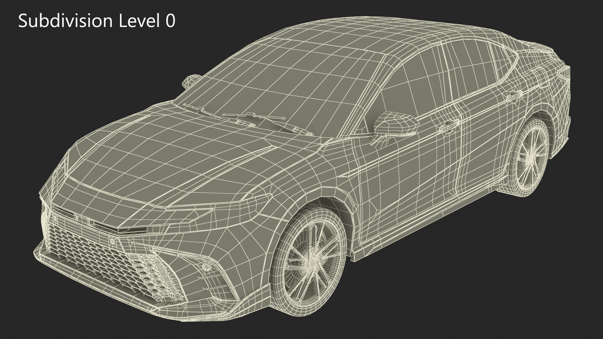 3D Mid Size Sedan Black Simplified