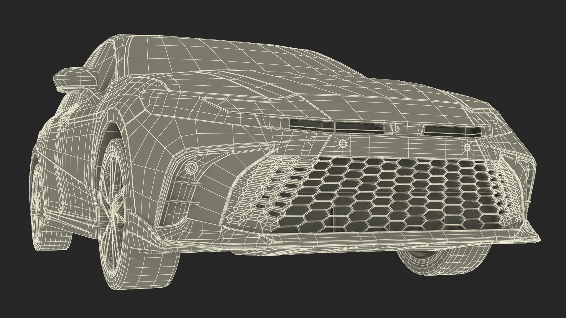 3D Mid Size Sedan Black Simplified