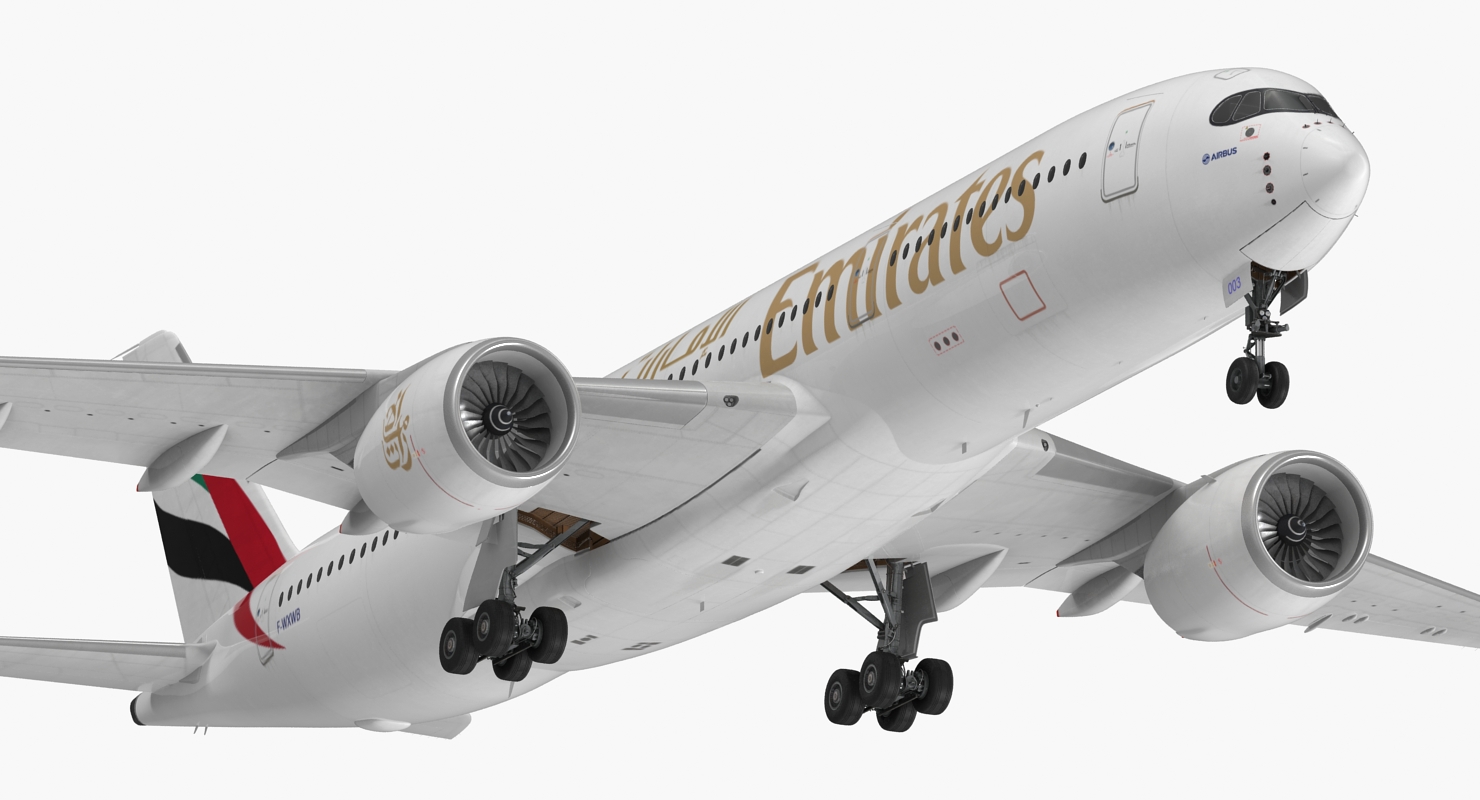 3D model Airbus A350 900 Emirates Air Line Rigged