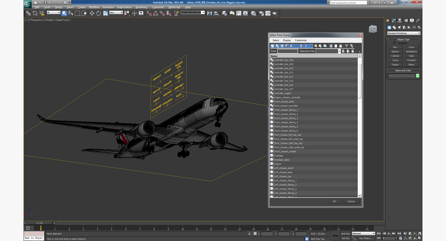 3D model Airbus A350 900 Emirates Air Line Rigged