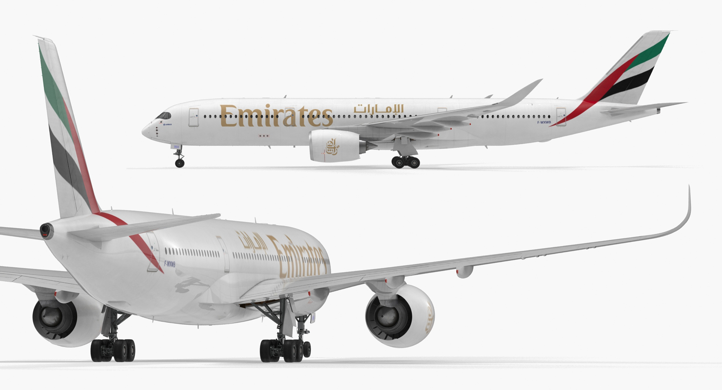3D model Airbus A350 900 Emirates Air Line Rigged