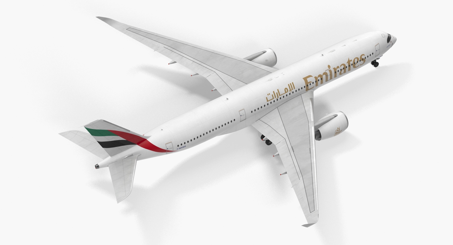 3D model Airbus A350 900 Emirates Air Line Rigged