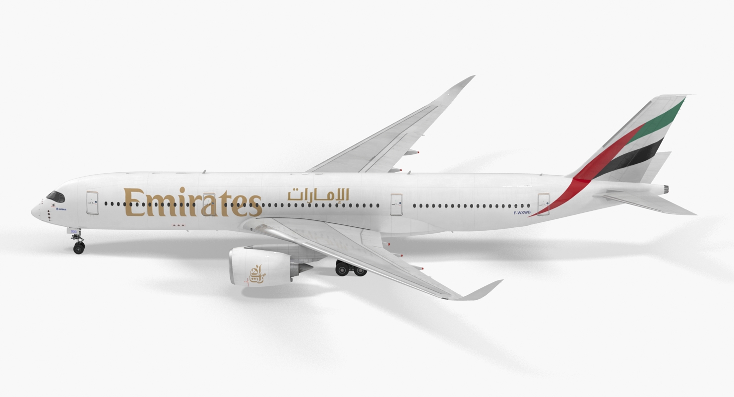 3D model Airbus A350 900 Emirates Air Line Rigged