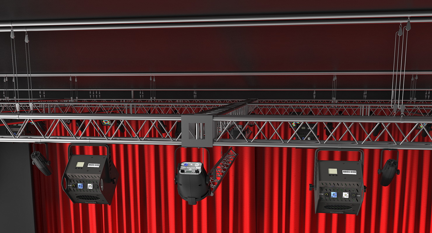 3D Theater Stage Closed Curtain model