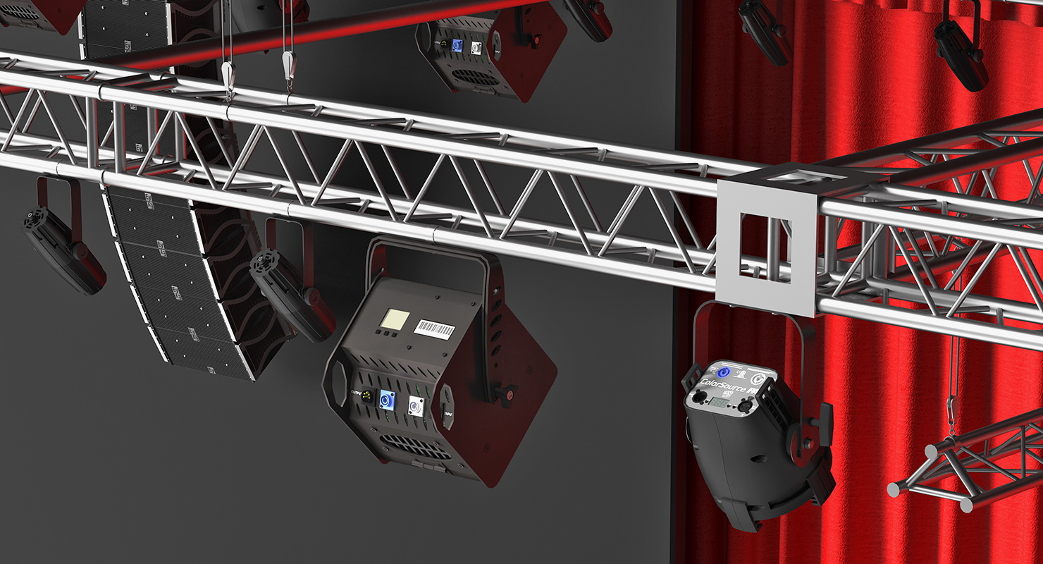 3D Theater Stage Closed Curtain model