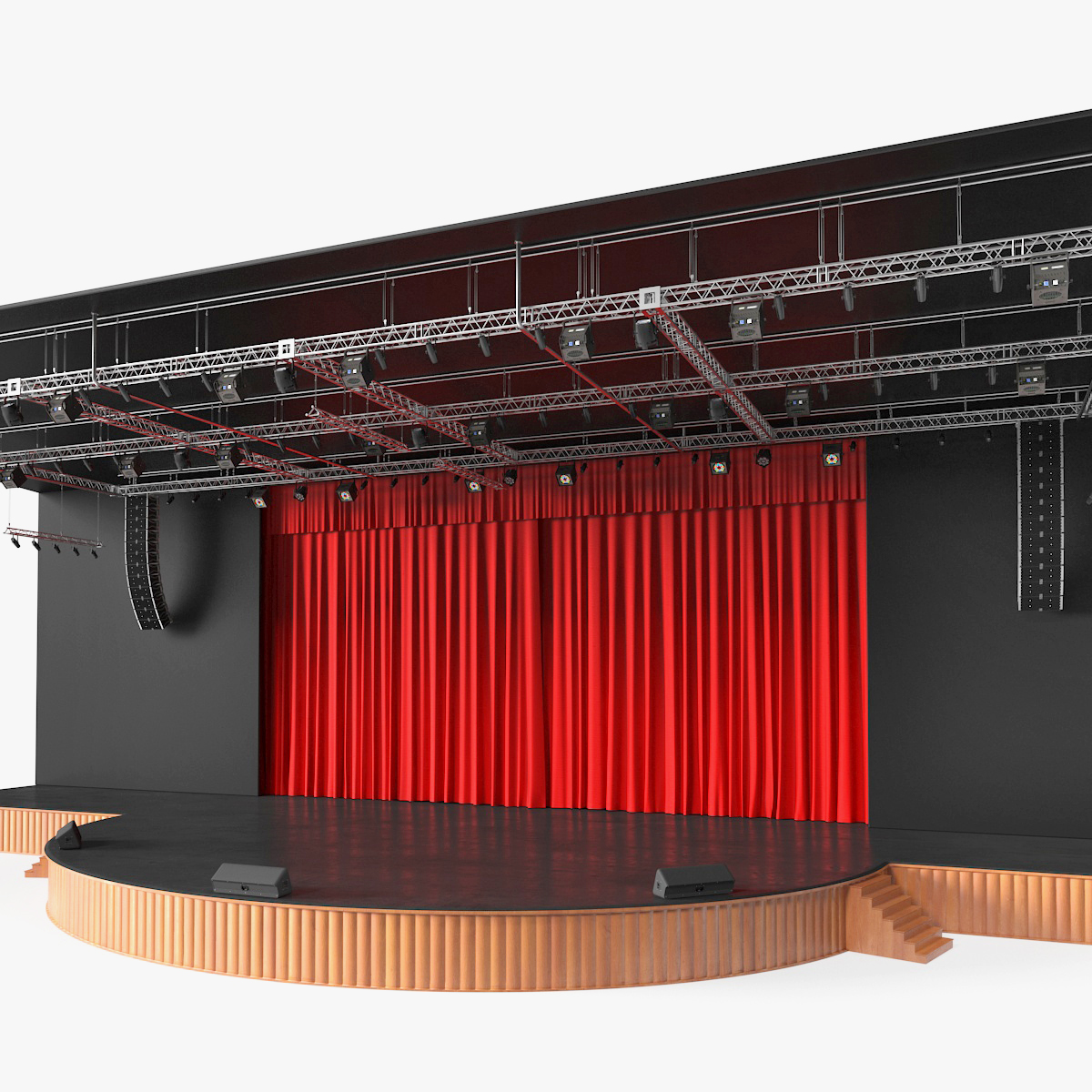 Theater Stage Closed Curtain, view 3