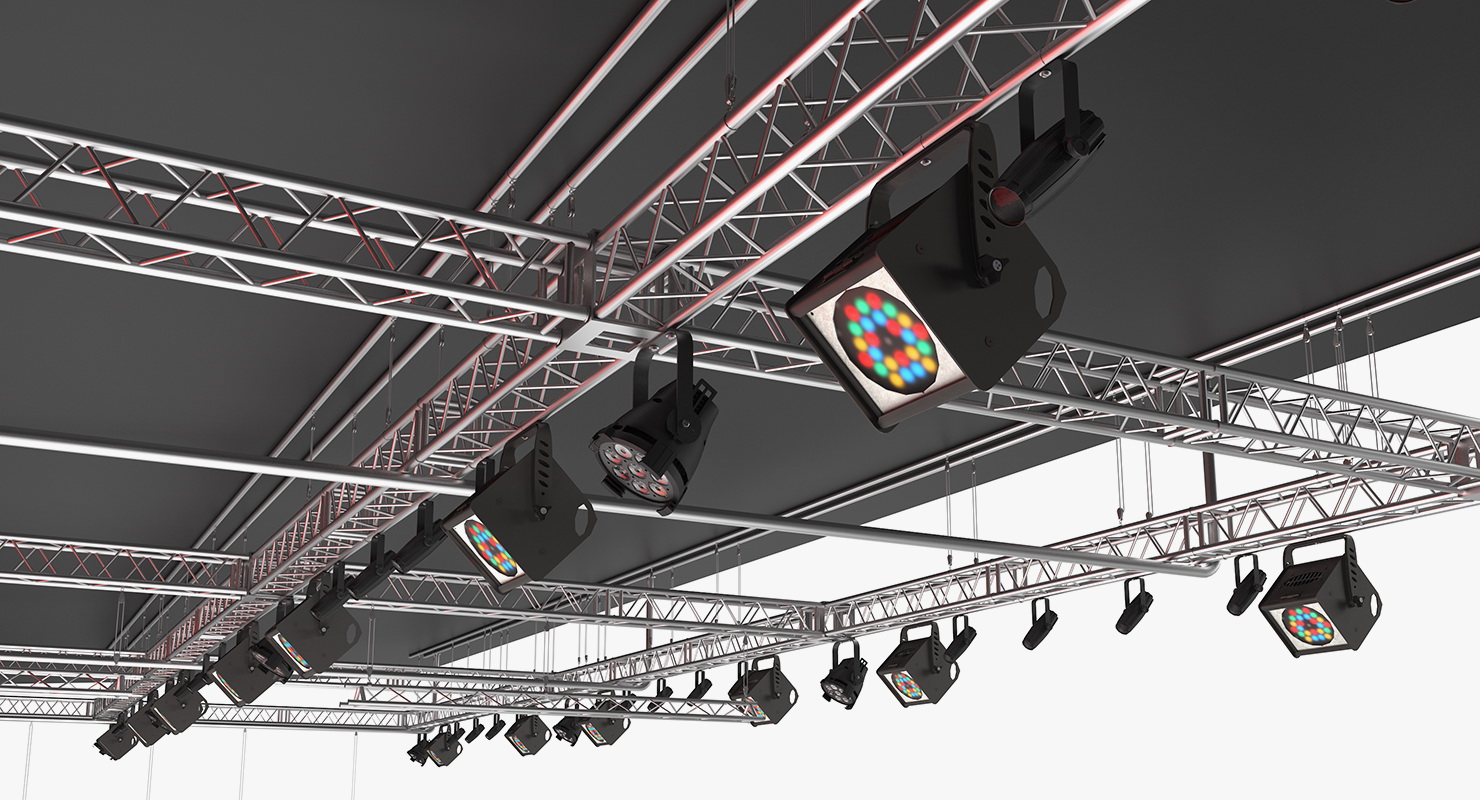 3D Theater Stage Closed Curtain model