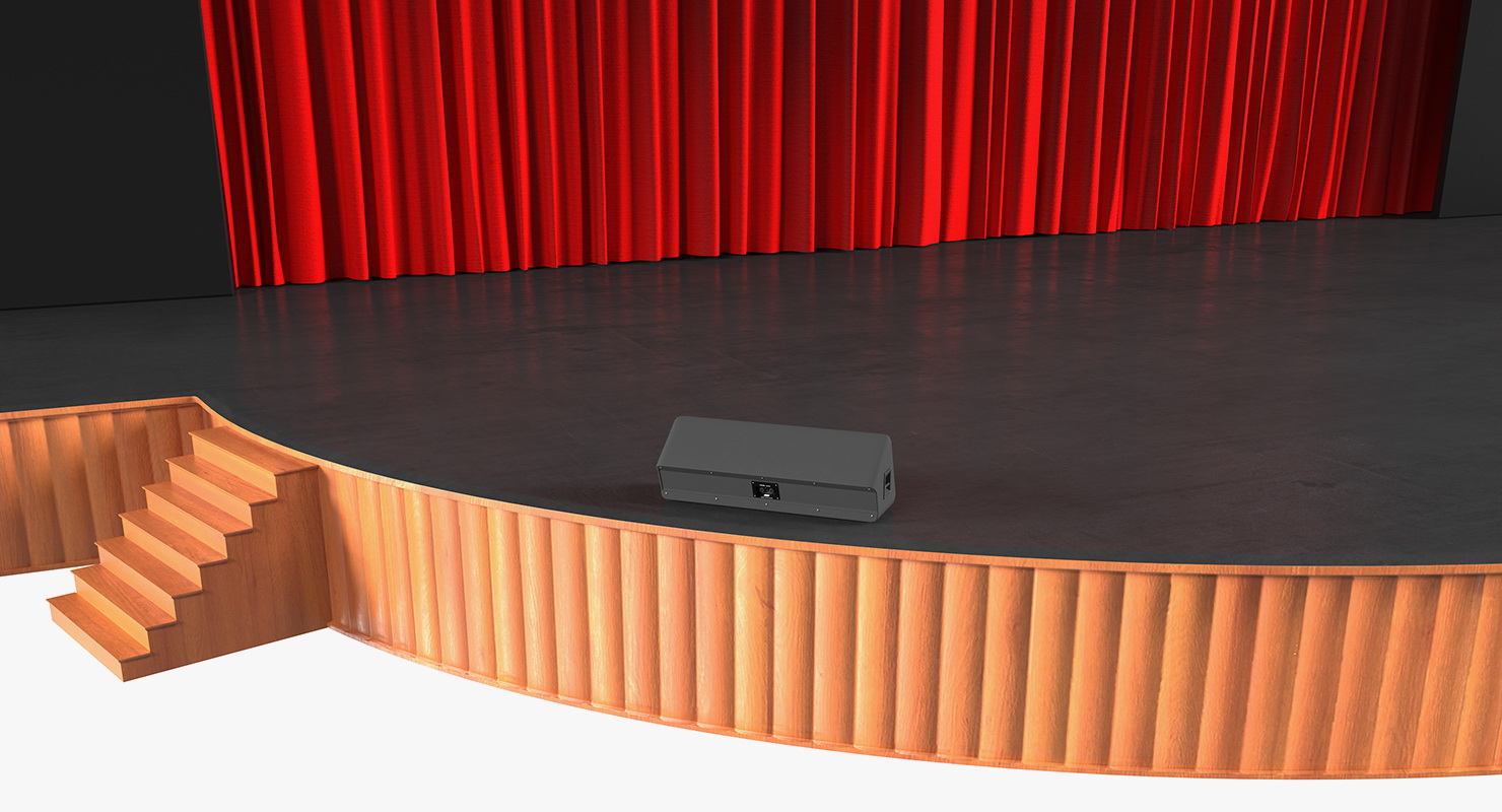 3D Theater Stage Closed Curtain model