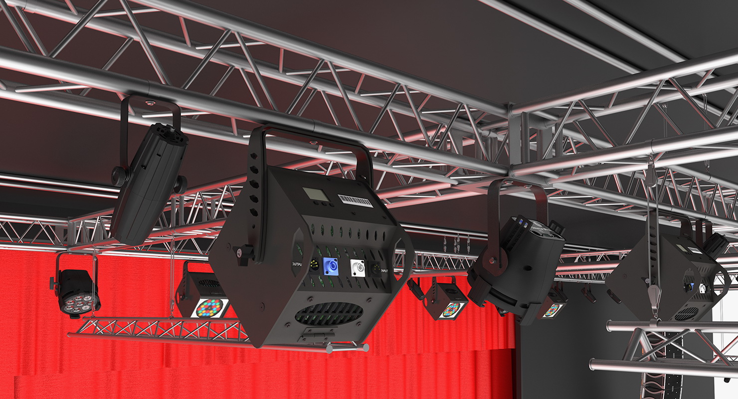 3D Theater Stage Closed Curtain model