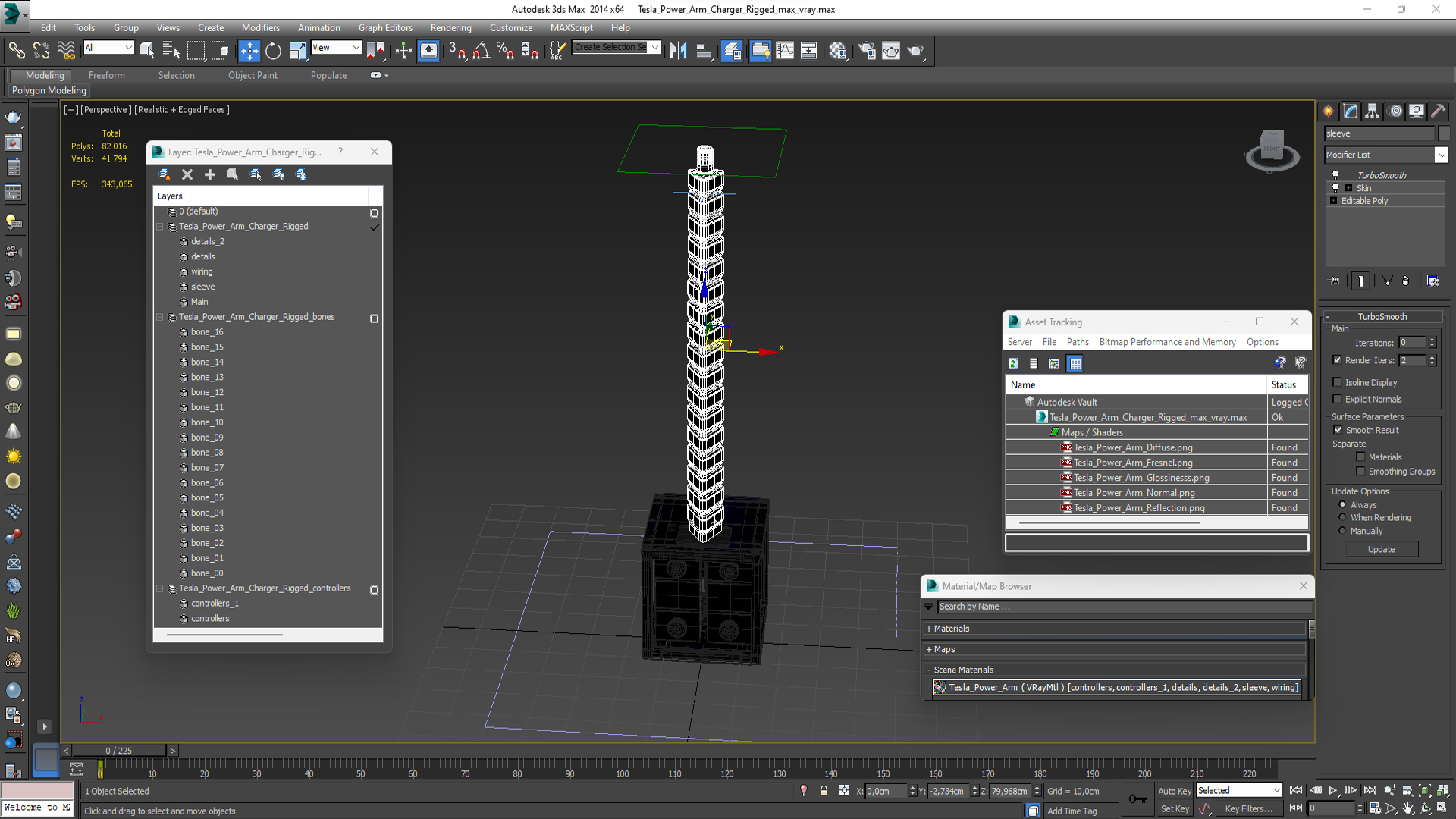3D model Tesla Power Arm Charger Rigged