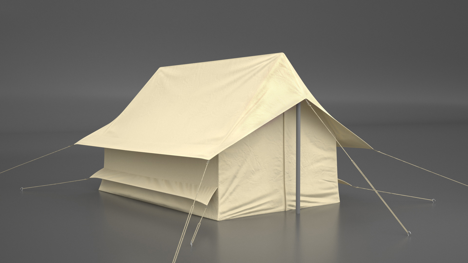 3D Sand Color Vintage Ridge Tent Closed