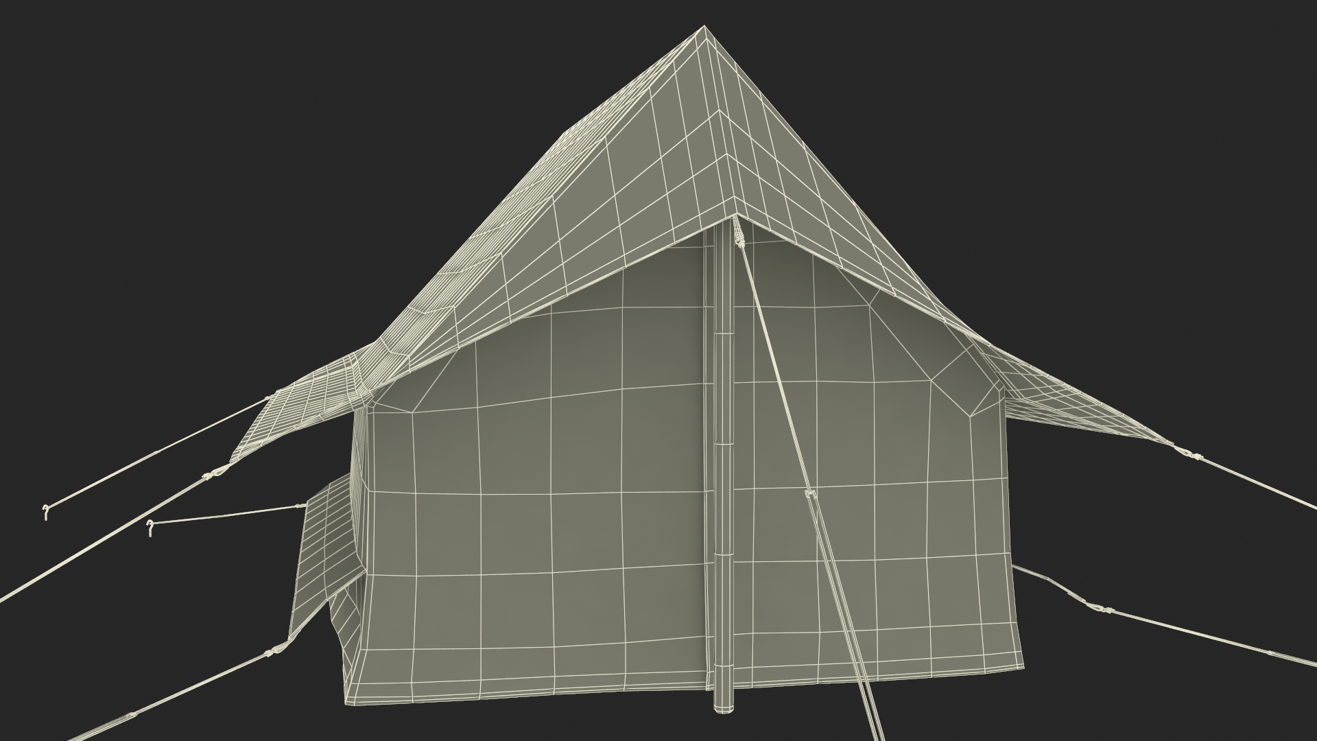 3D Sand Color Vintage Ridge Tent Closed