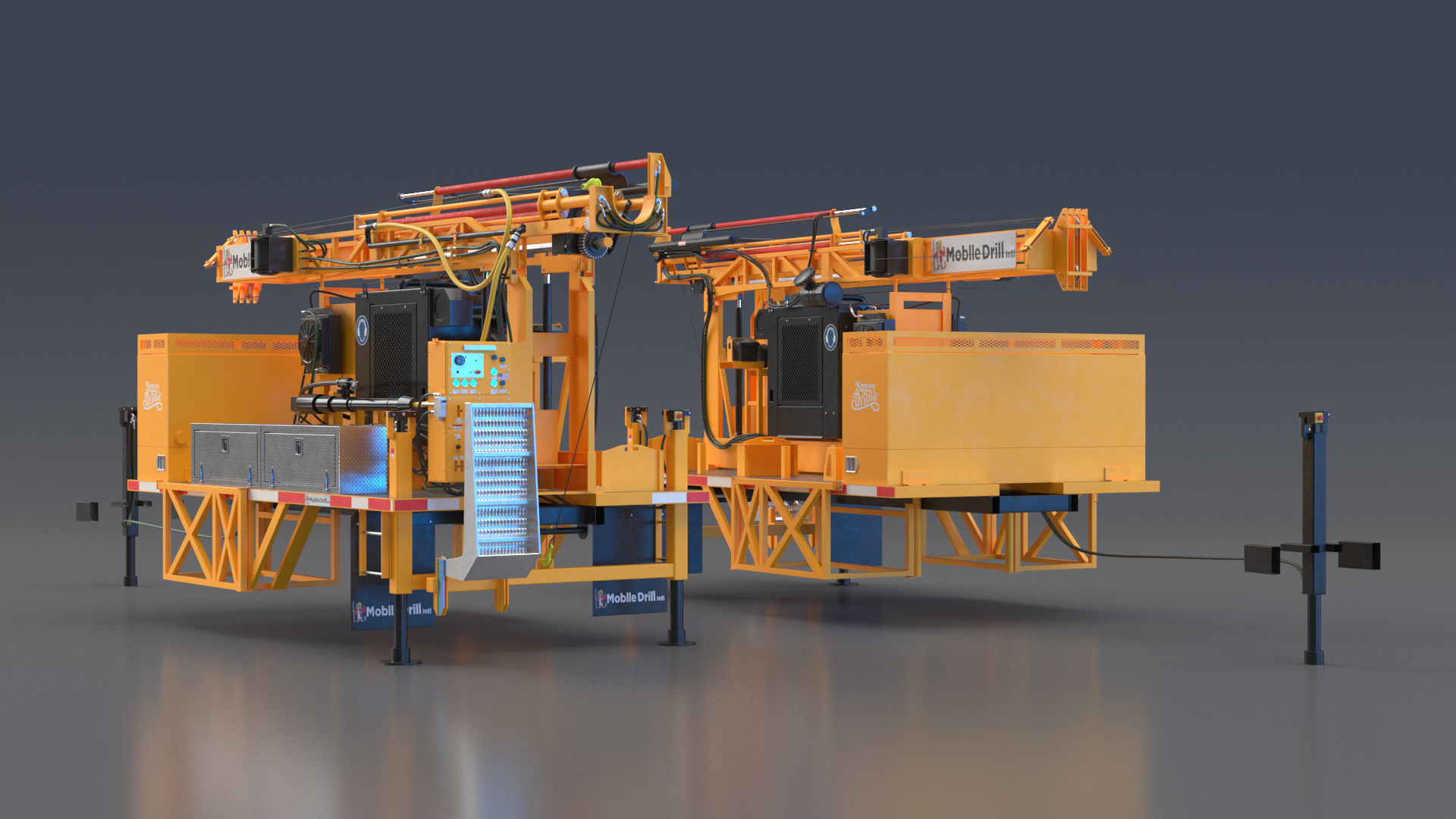 3D model B-51 Mobile International Drilling Rig Orange