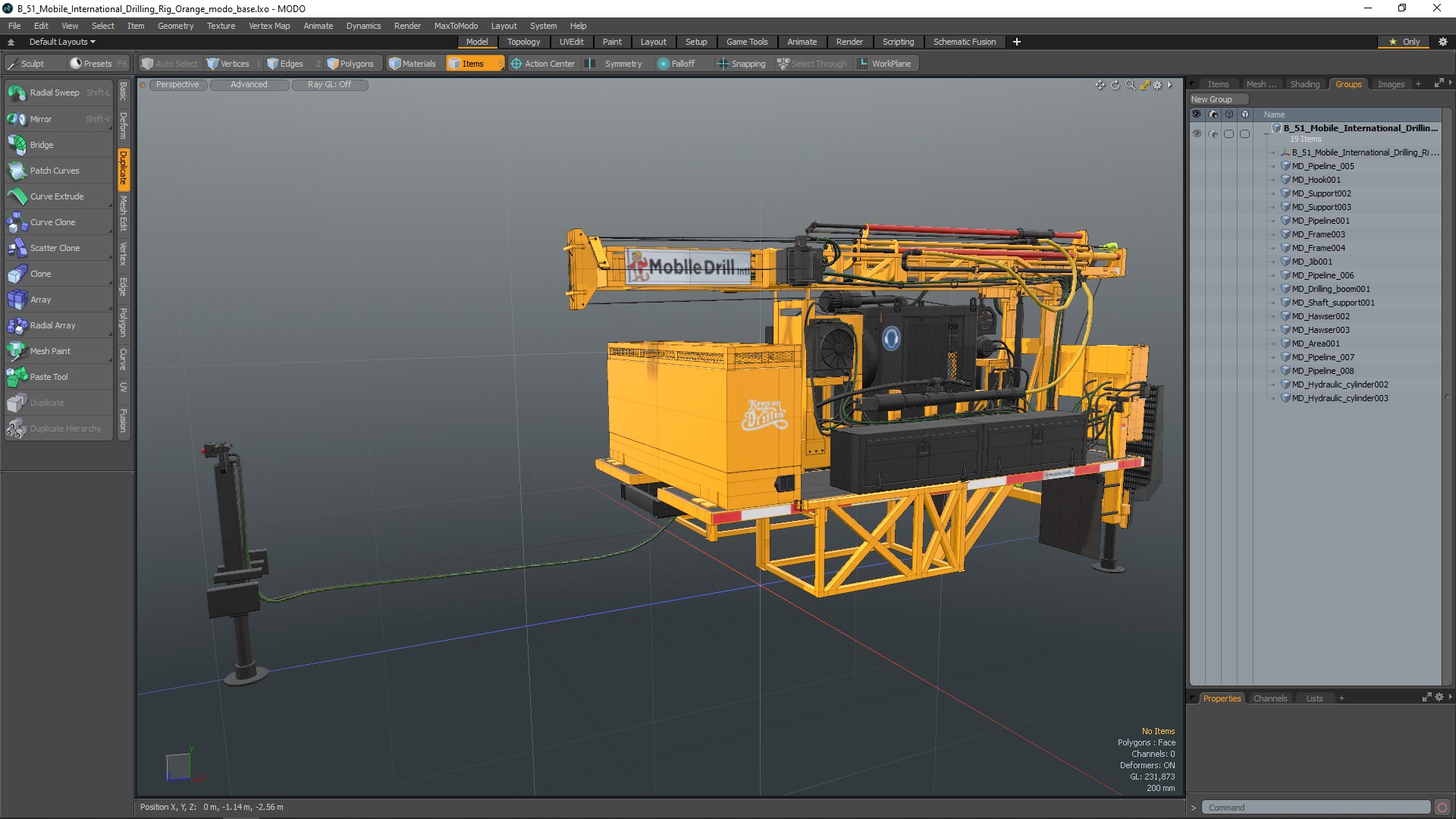 3D model B-51 Mobile International Drilling Rig Orange