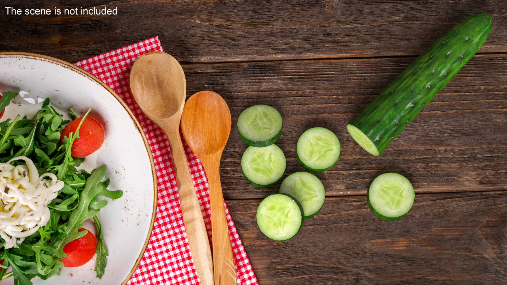Half Cucumber With Few Slices 3D model