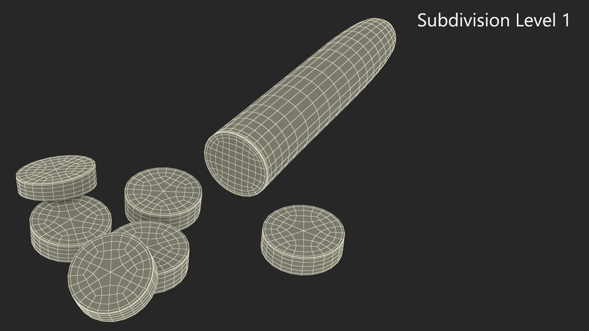 Half Cucumber With Few Slices 3D model