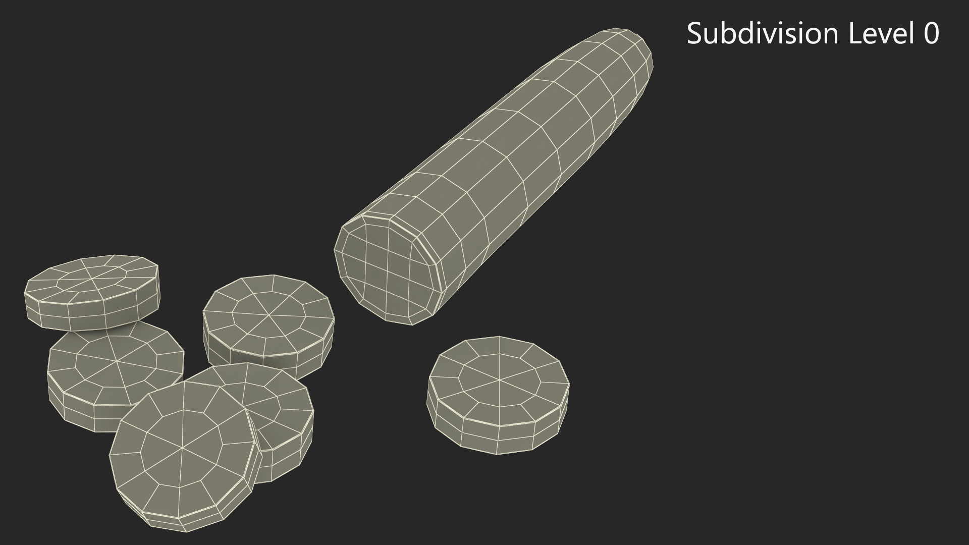 Half Cucumber With Few Slices 3D model