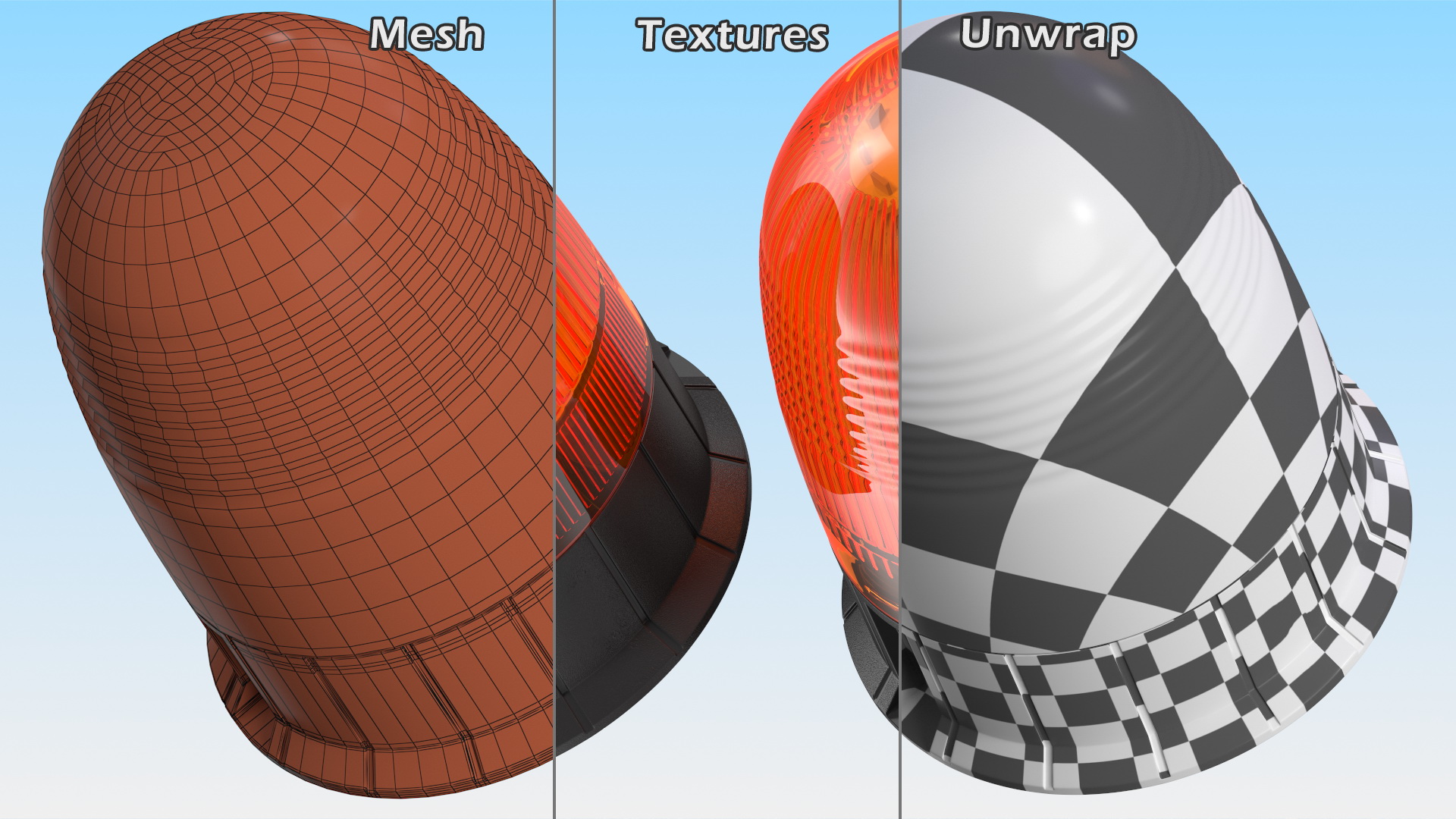 Magnetic Orange Flashing Beacon Light 3D