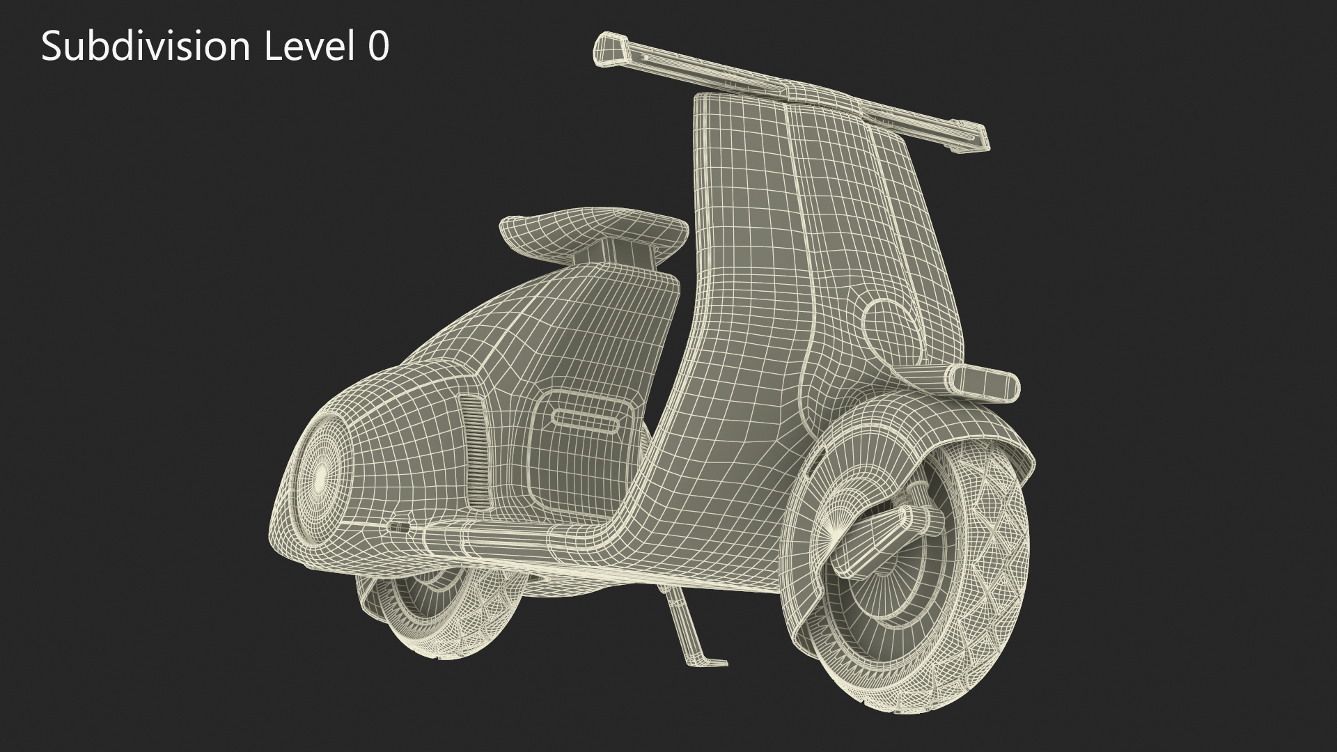 3D Futuristic Electric Scooter Vespa 98 Blue Parked model