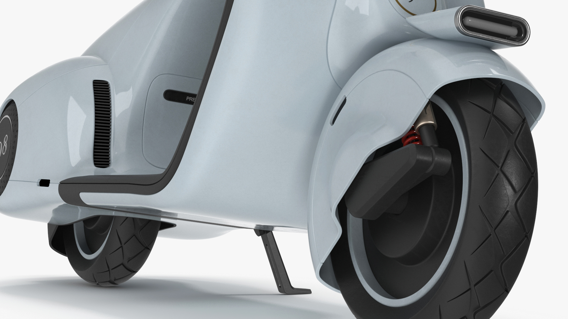 3D Futuristic Electric Scooter Vespa 98 Blue Parked model