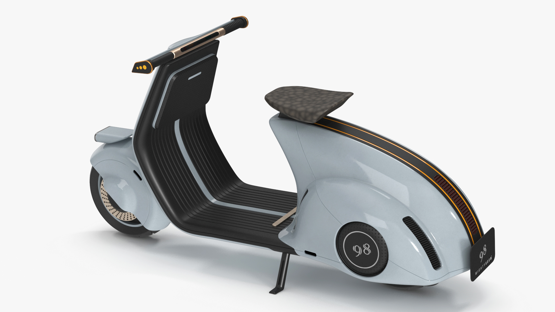 3D Futuristic Electric Scooter Vespa 98 Blue Parked model