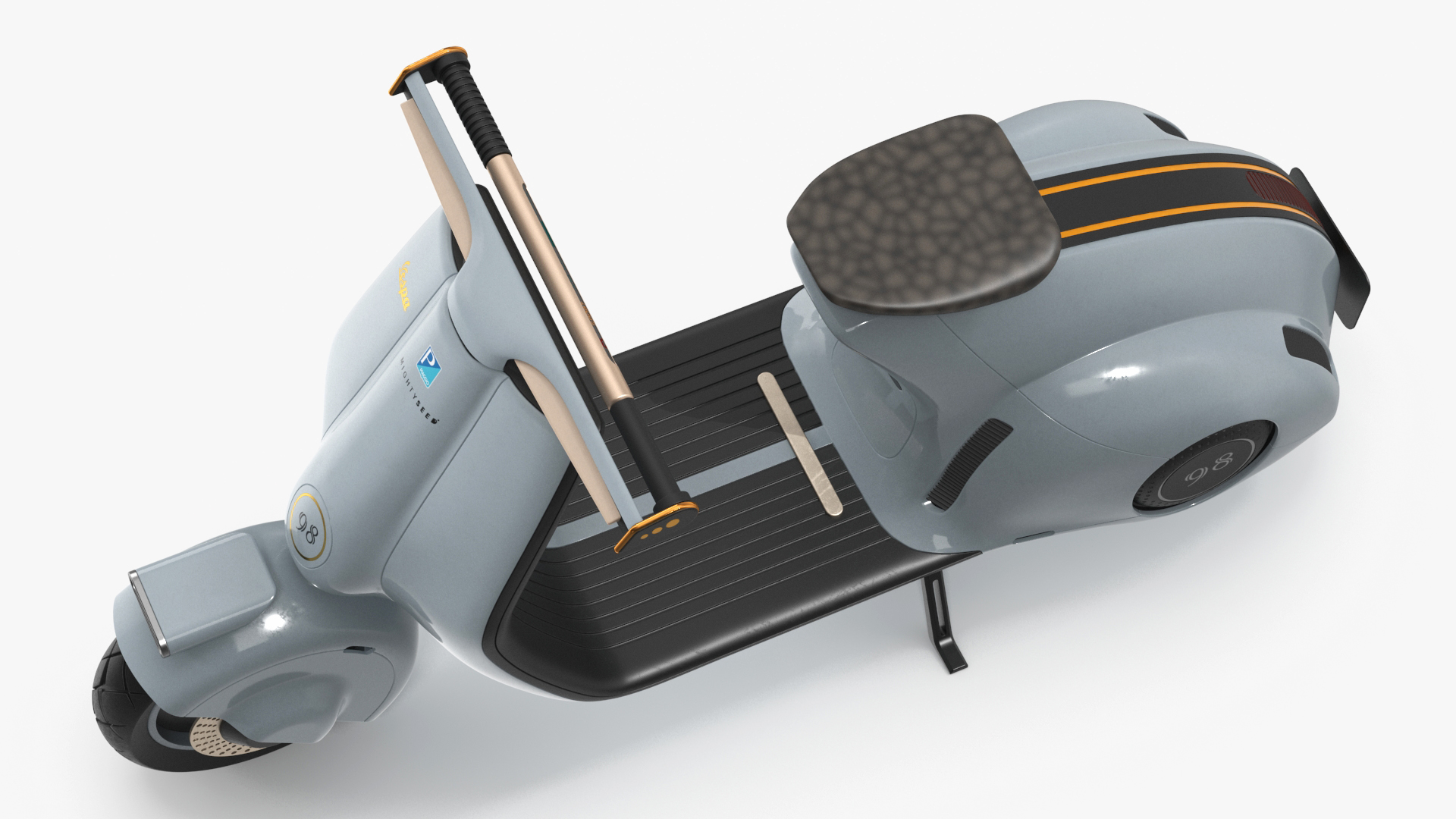 3D Futuristic Electric Scooter Vespa 98 Blue Parked model