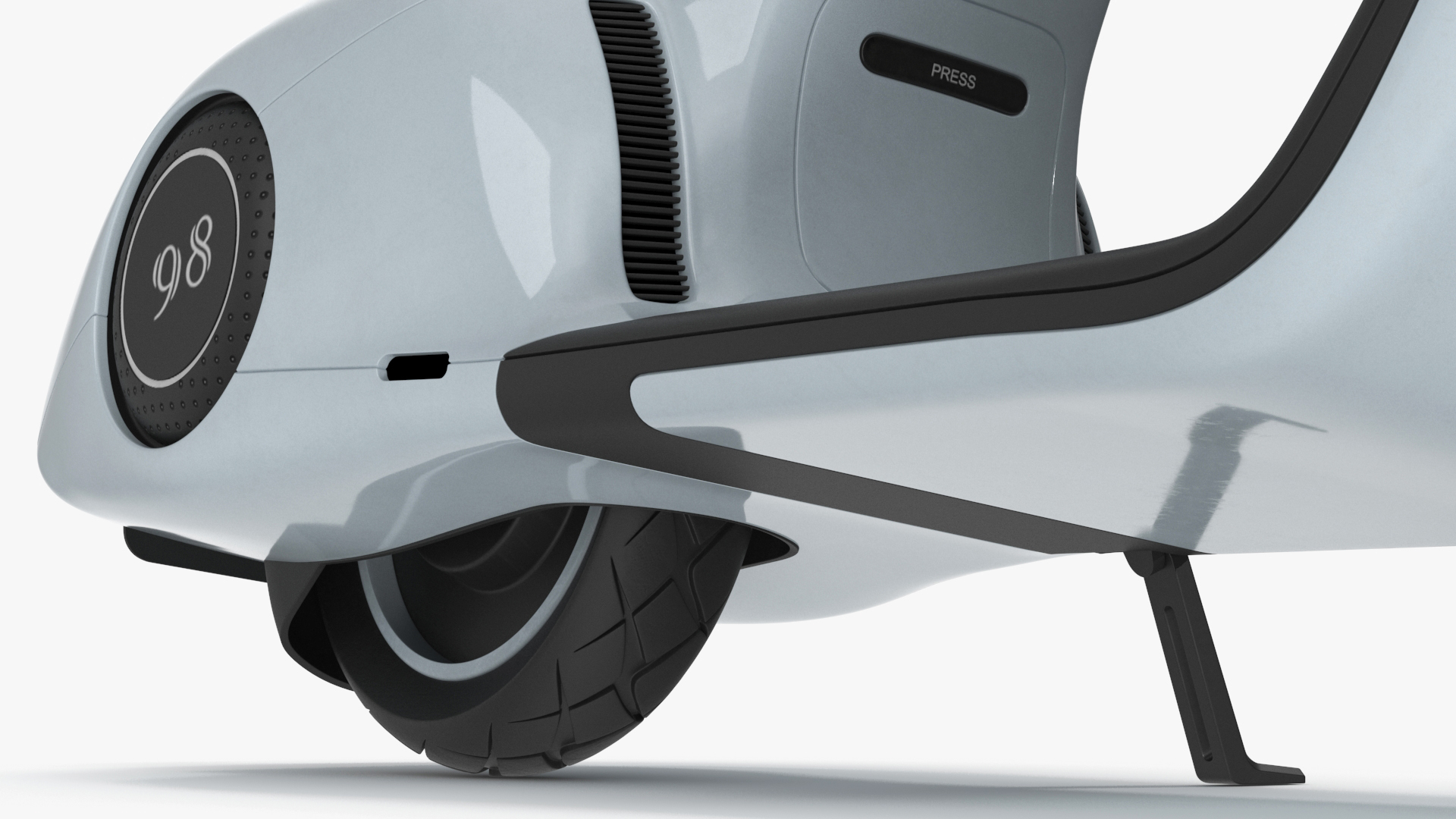 3D Futuristic Electric Scooter Vespa 98 Blue Parked model