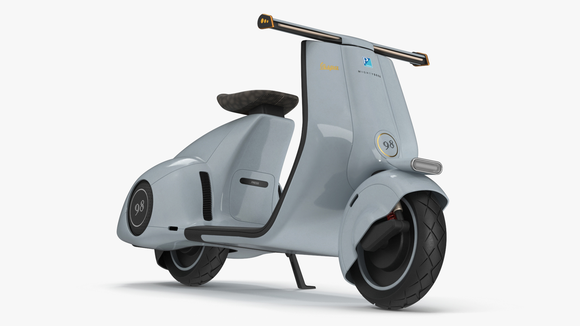 3D Futuristic Electric Scooter Vespa 98 Blue Parked model
