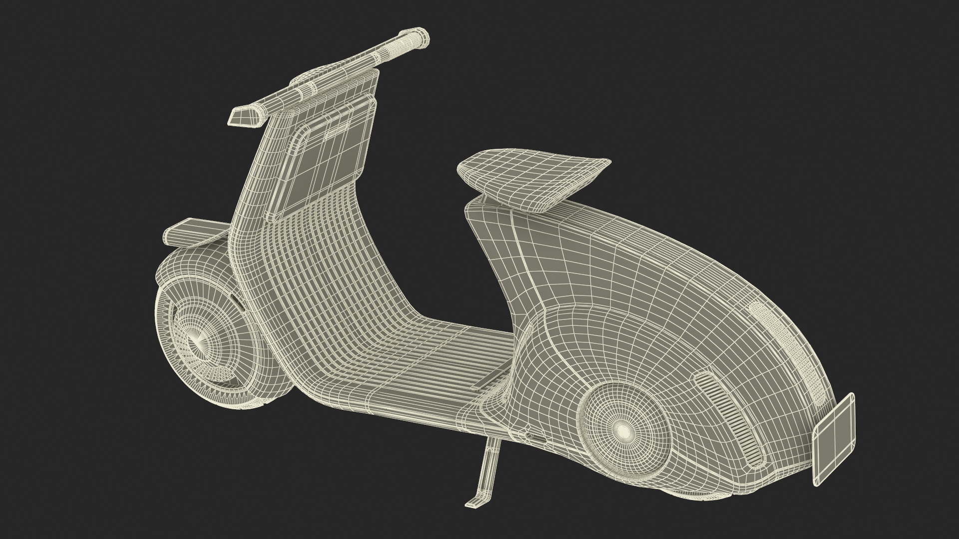 3D Futuristic Electric Scooter Vespa 98 Blue Parked model
