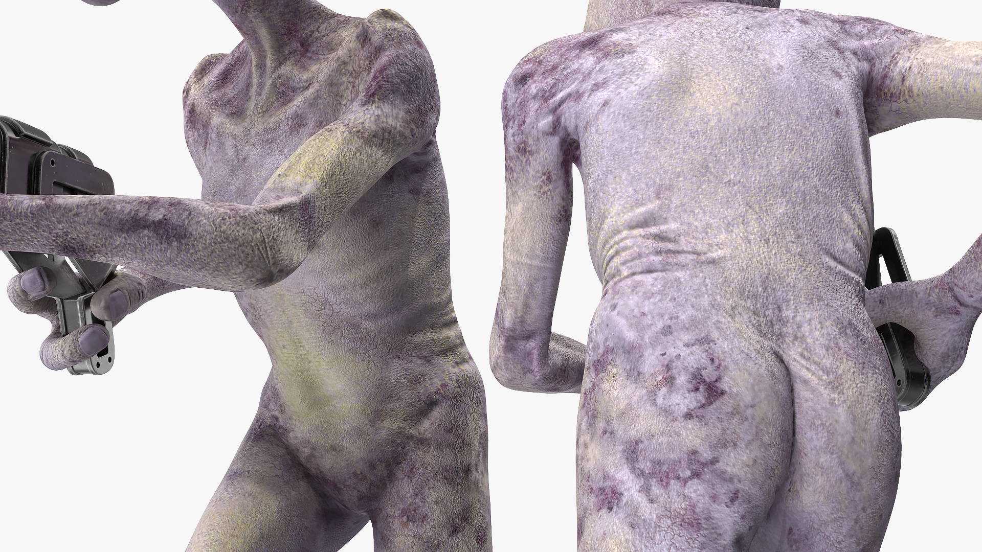 Humanoid Alien Attacking Pose 3D model