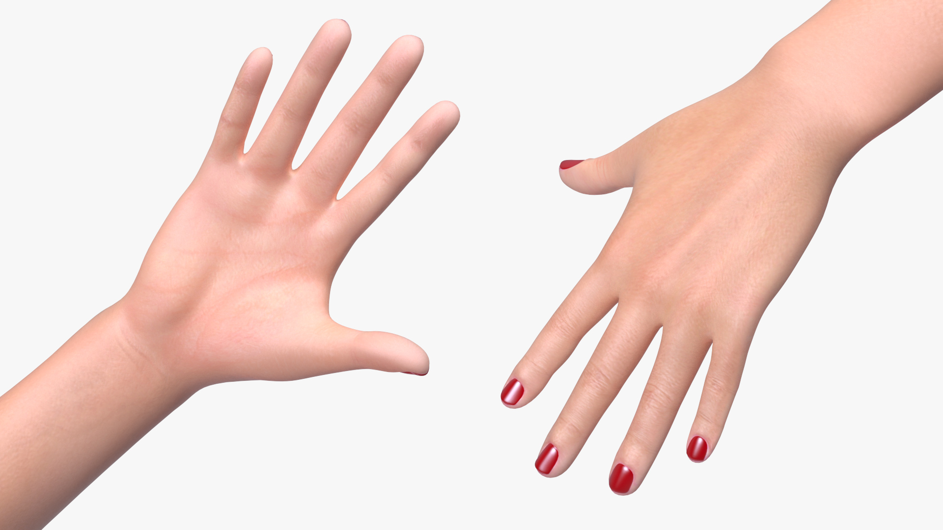 3D model Asian Woman wears Red Formal Suit Rigged