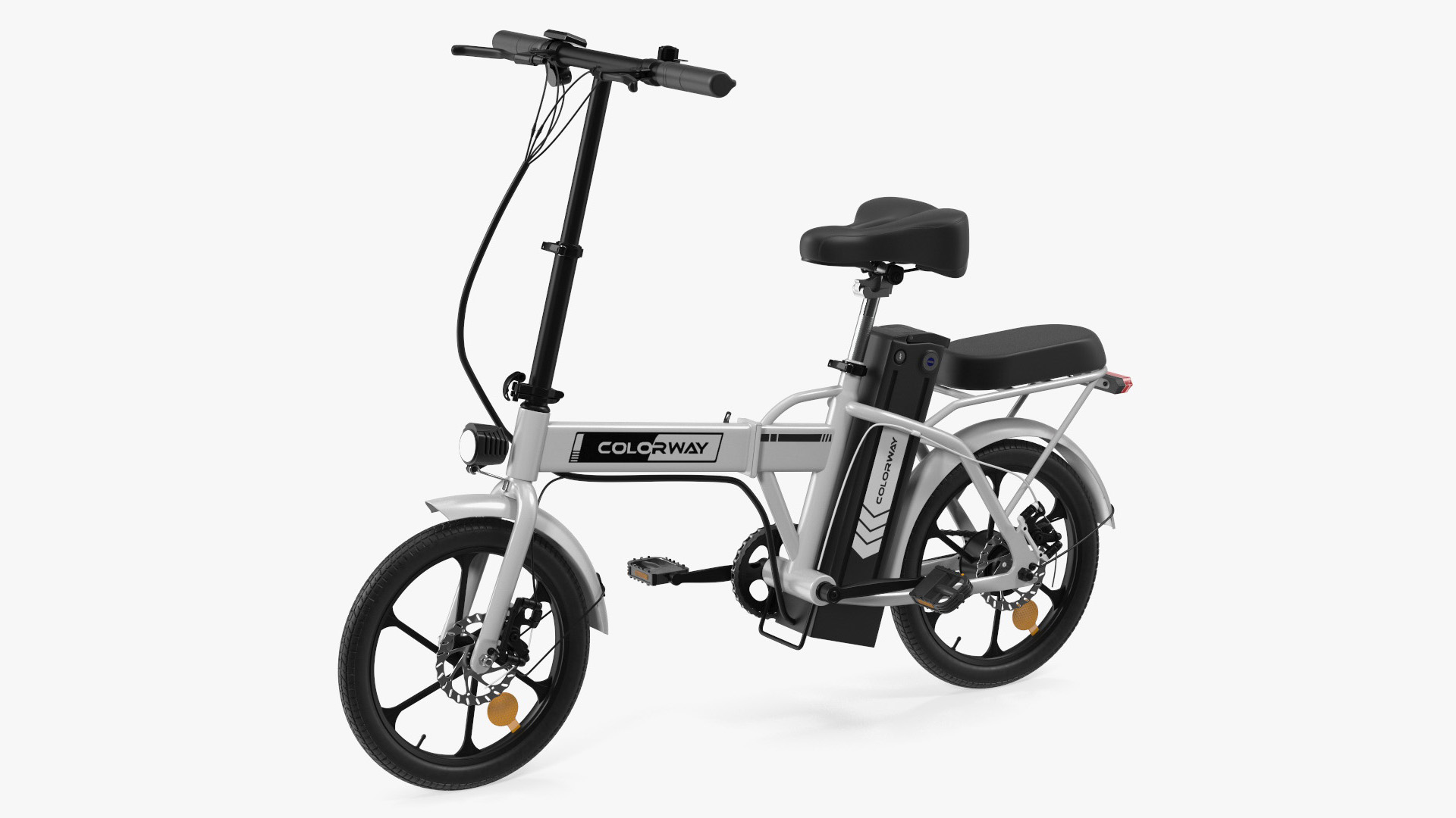 3D Electric Foldable E-Bicycle Colorway White Rigged for Maya model